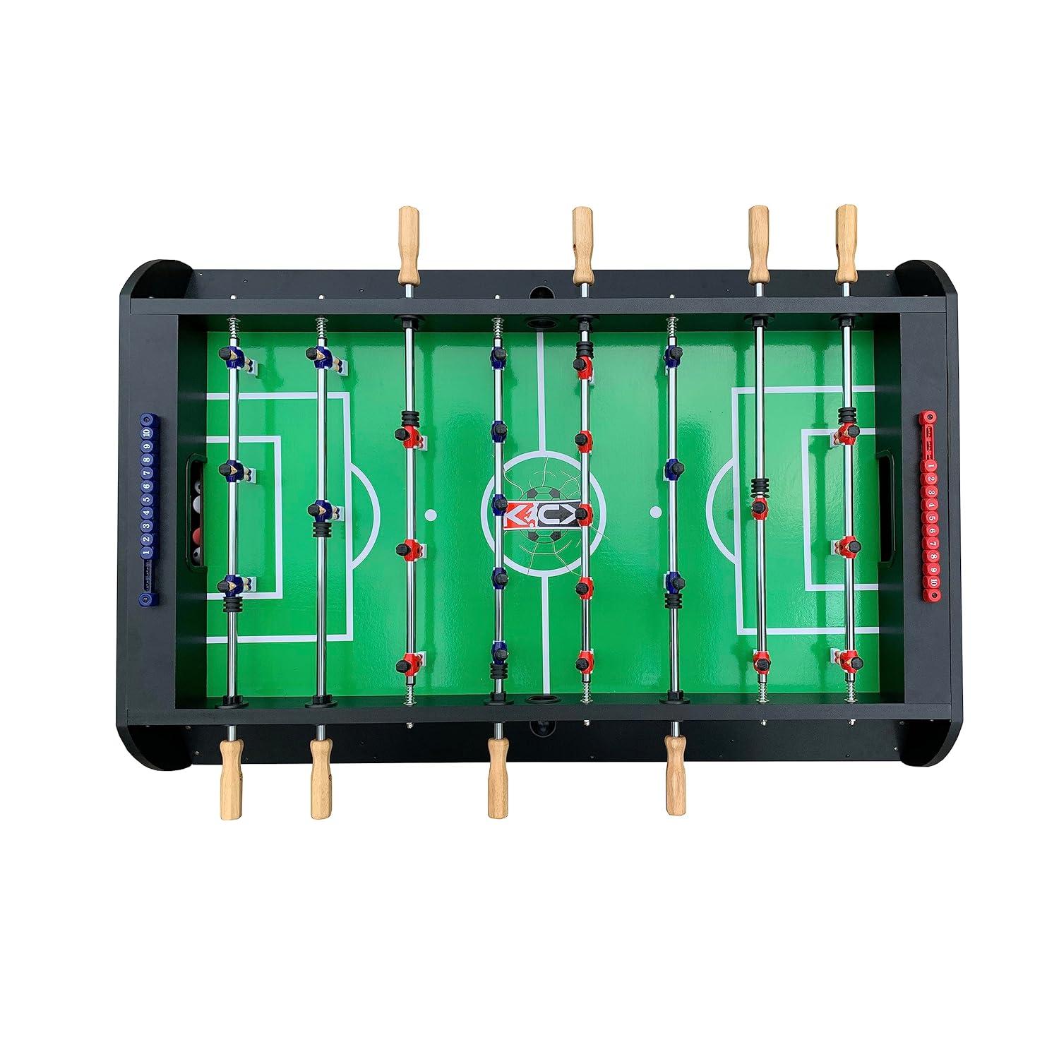 KICK Foosball Tables KICK Triplex 55″ Telescopic Rods 3-in-1 Swivel Multi Game Table Set for Game Room, Friends & Family