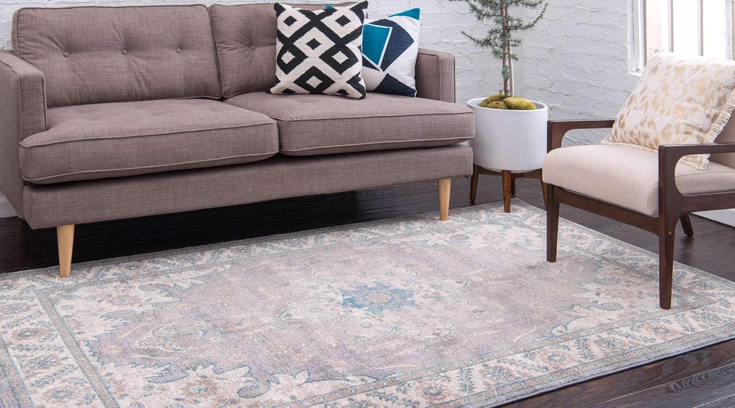 Unique Loom 7' 1 x 10' 0 Gray Salzburg Altstadt Area Rug