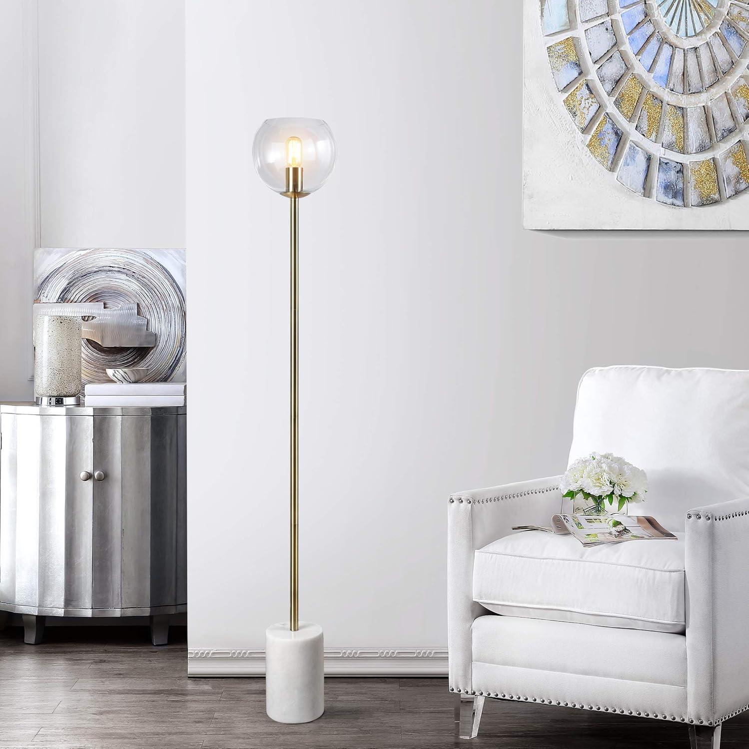 Bradley Floor Lamp - White/Brass Gold - Safavieh