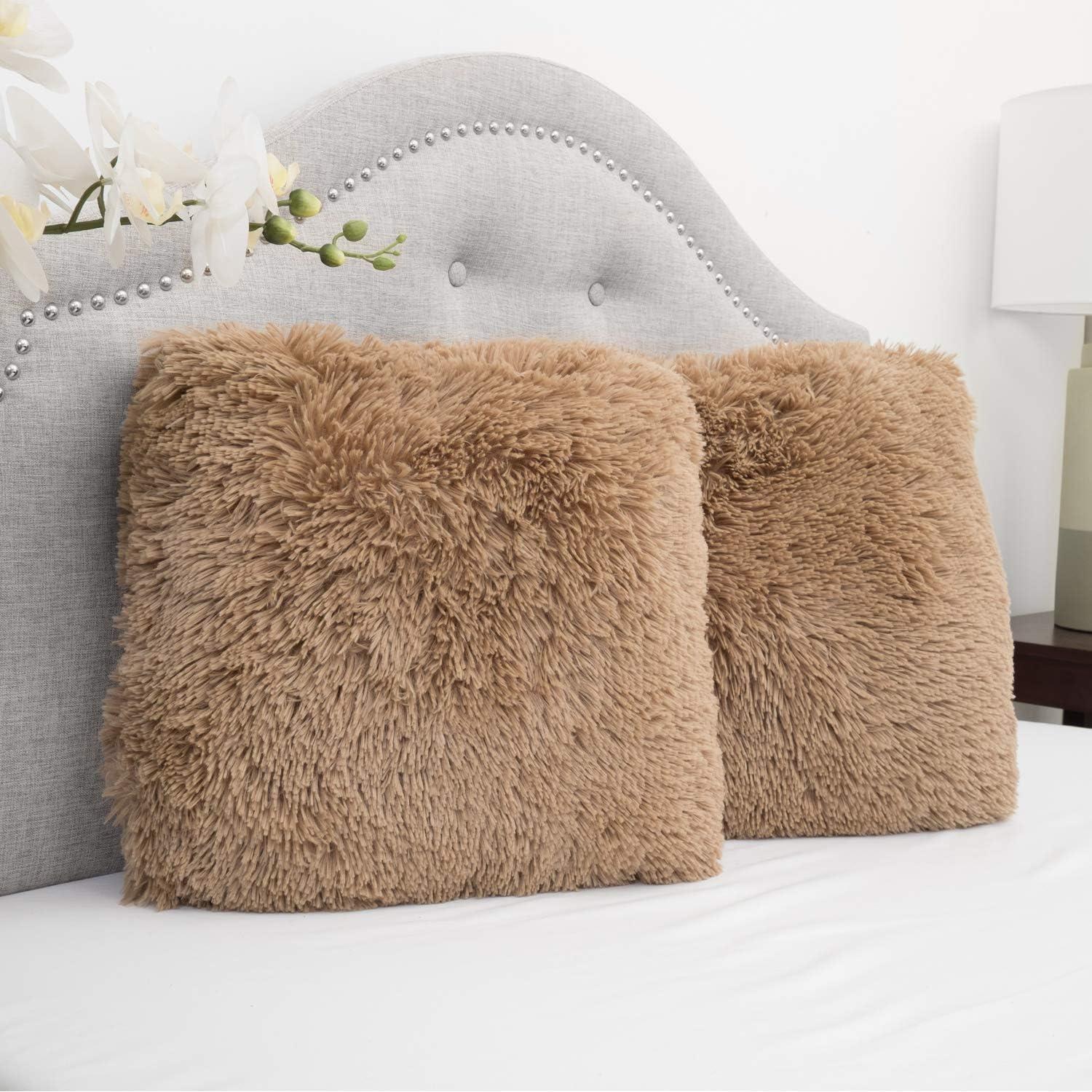 Faux Fur Reversible Throw Pillow (Set of 2)