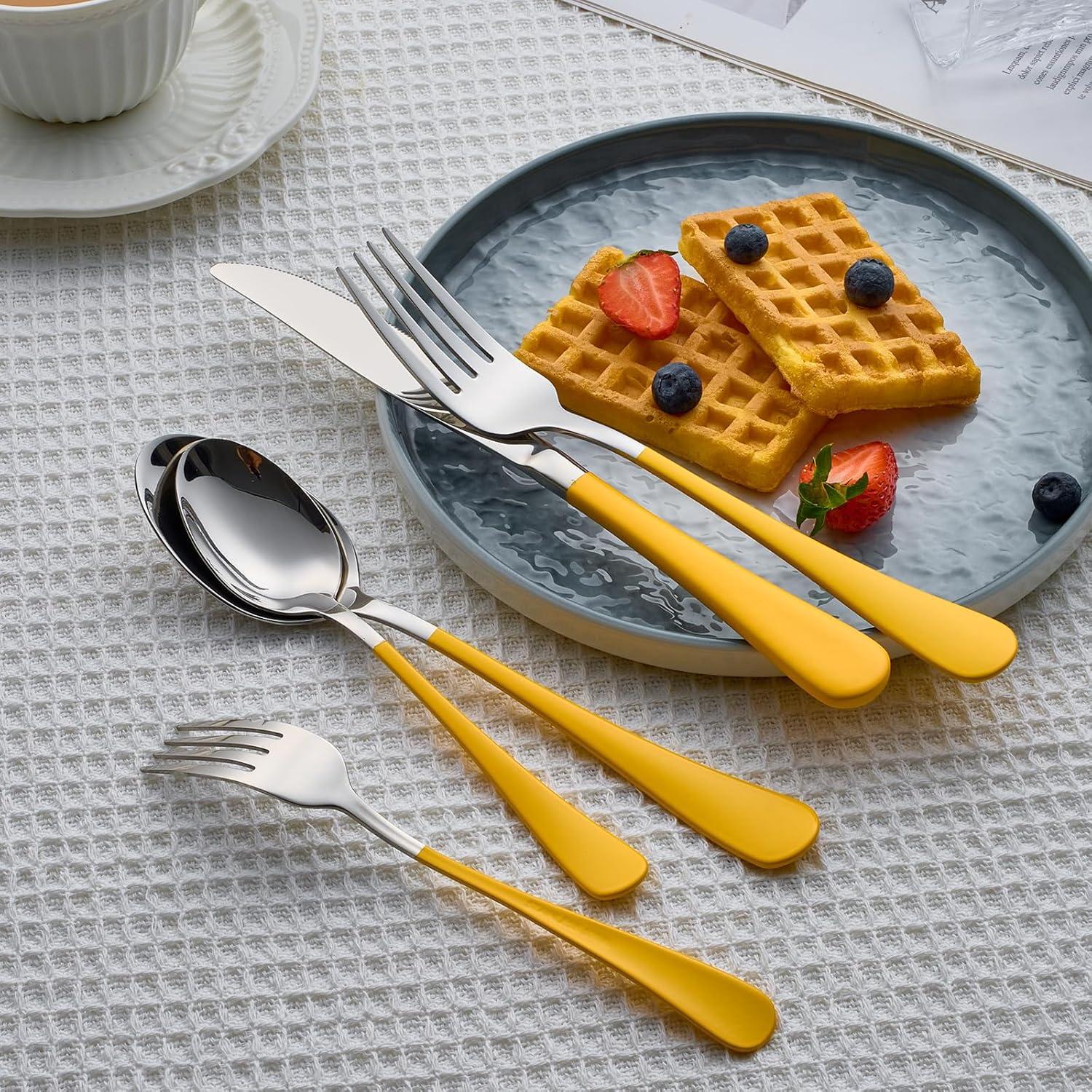 Ivy Bronx 20-Piece Silverware Set, 18/0 Stainless Steel Handle Flatware Set, Service for 4