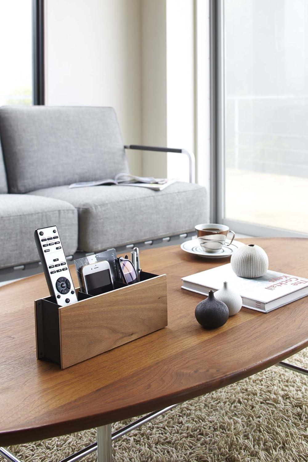 Yamazaki Home Yamazaki Home Desk Organizer - Tv Remote Control And Pen Holder, Steel + Wood