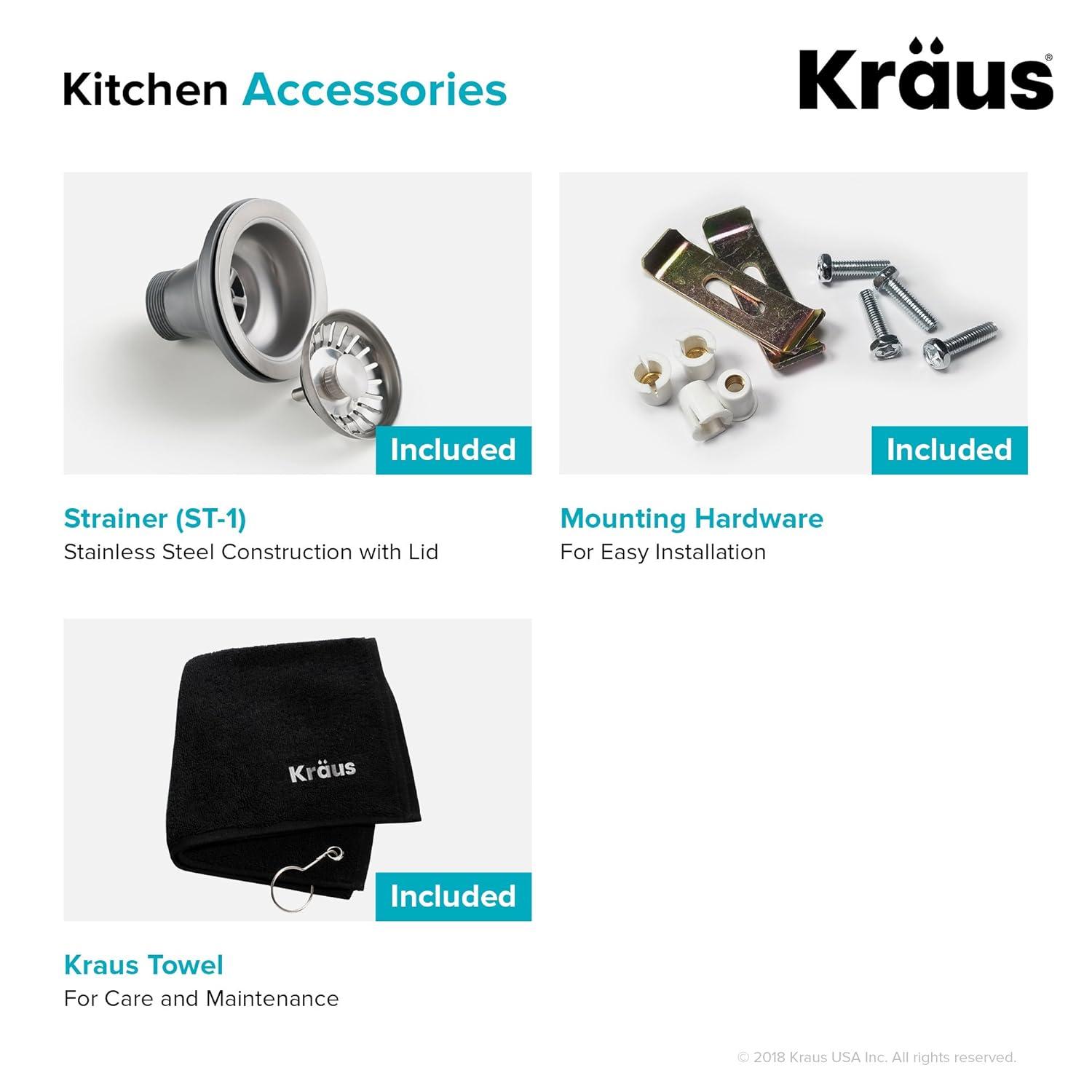 KRAUS Premier Undermount Single Bowl 18-Gauge Stainless Steel Kitchen Sink