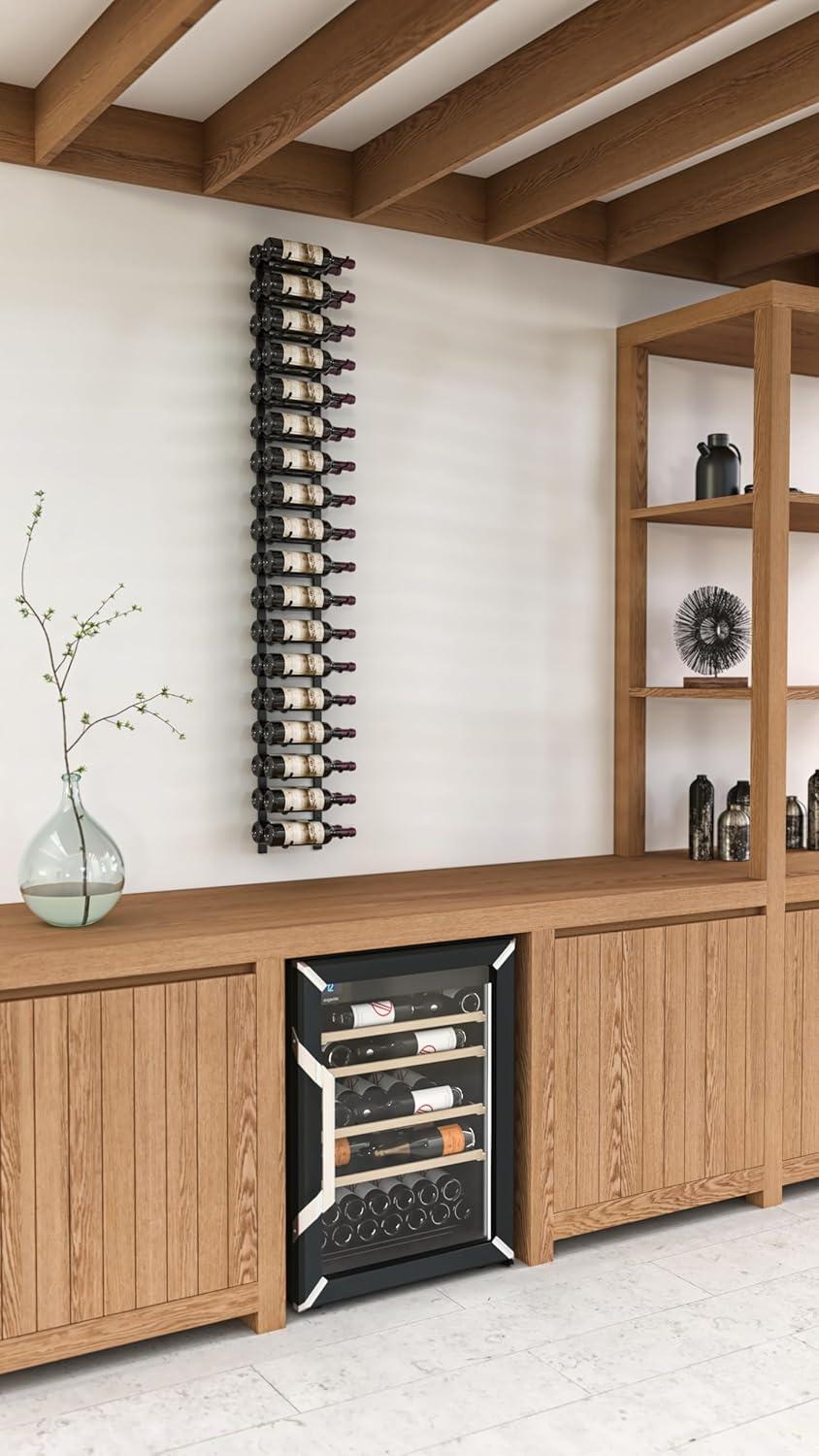 Brushed Nickel Double Deep Wall Mounted Wine Rack for 36 Bottles