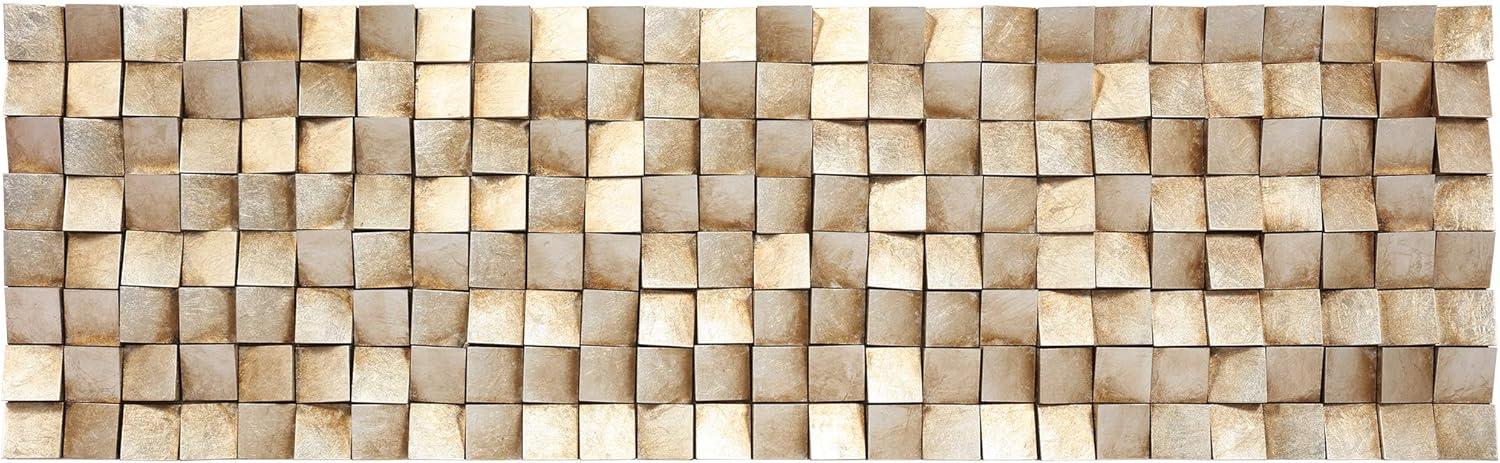 Harvest Light 72" Textured Wooden Block Wall Sculpture