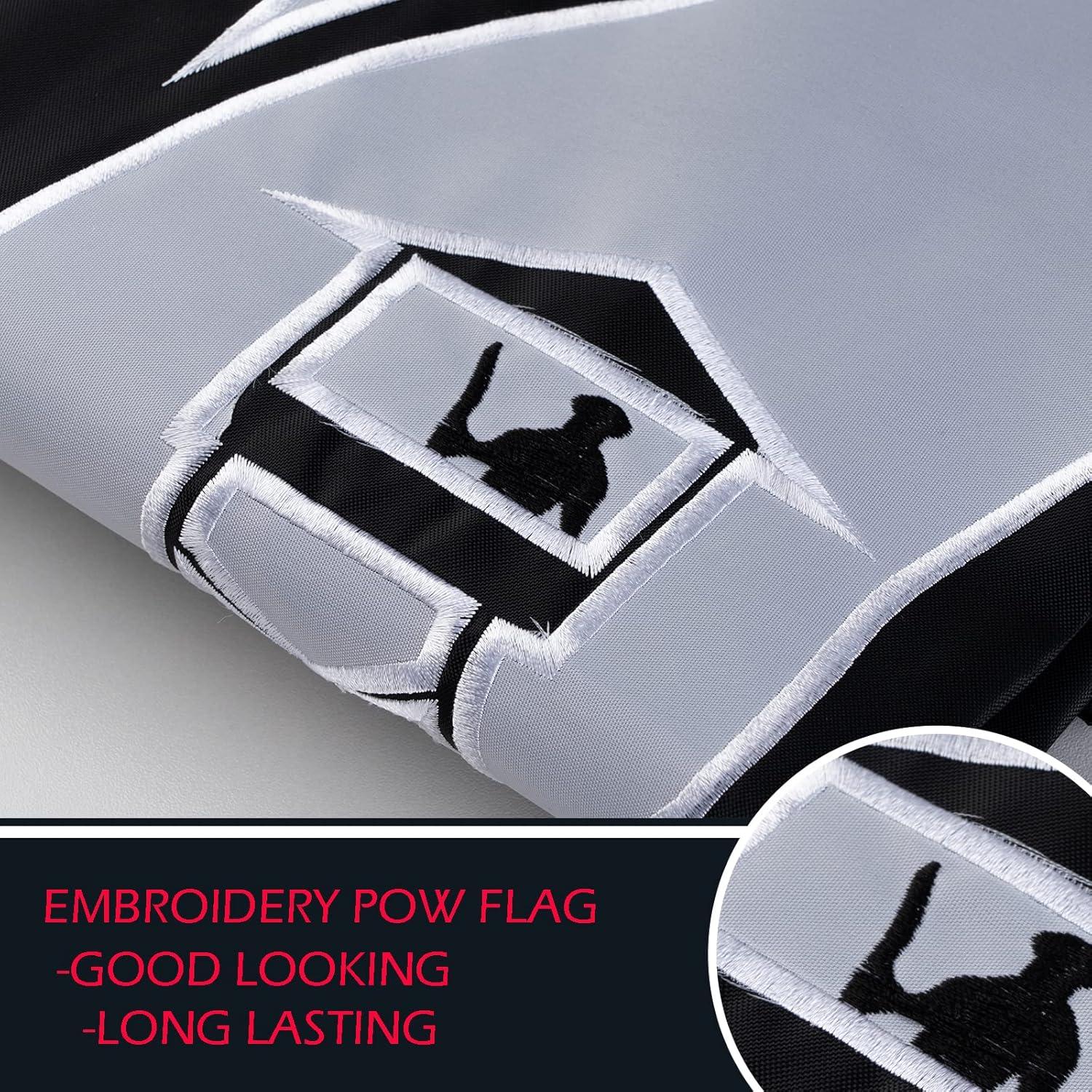 POW MIA 3x5 Nylon Flag - Double Sided and Embroidered - All Weather, Durable, Outdoor Nylon Flag - Front Line Flags