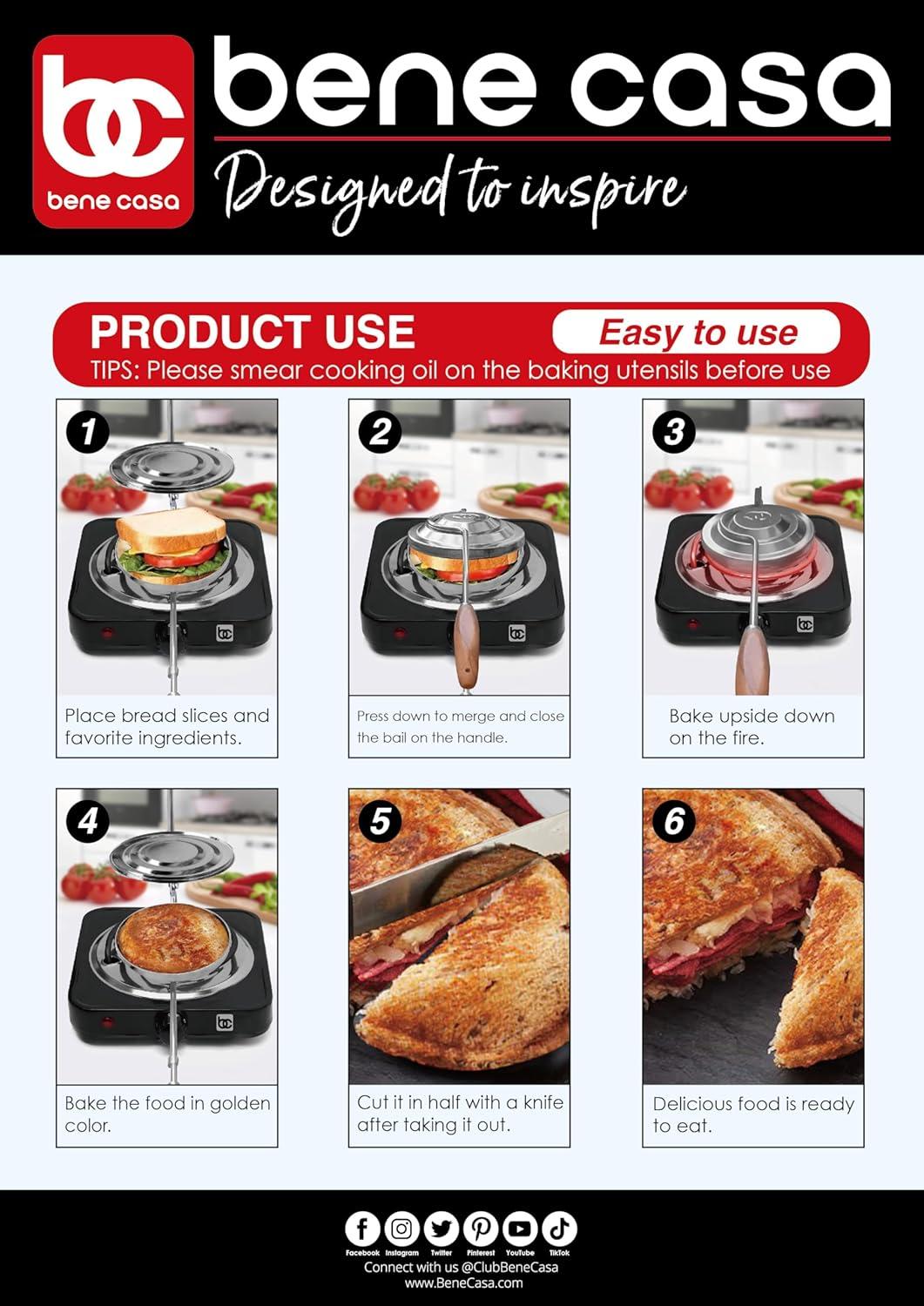 Bene Casa Flying Saucer Sandwich Press