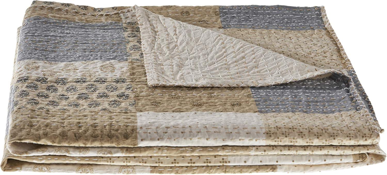 Rajani Home Advika Handmade Kantha Cotton Throw Blanket