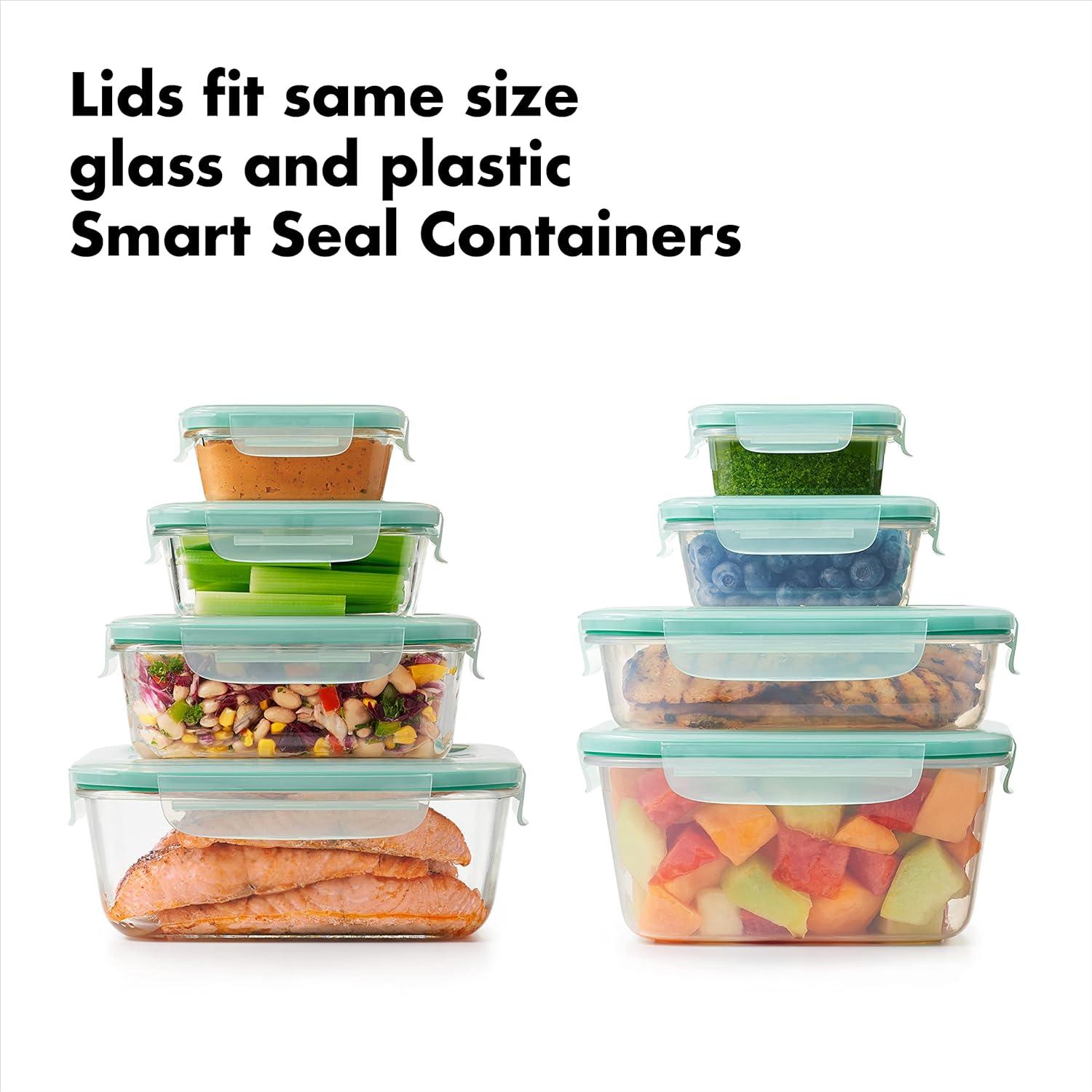 Clear Glass Rectangular Airtight Meal Prep Containers Set