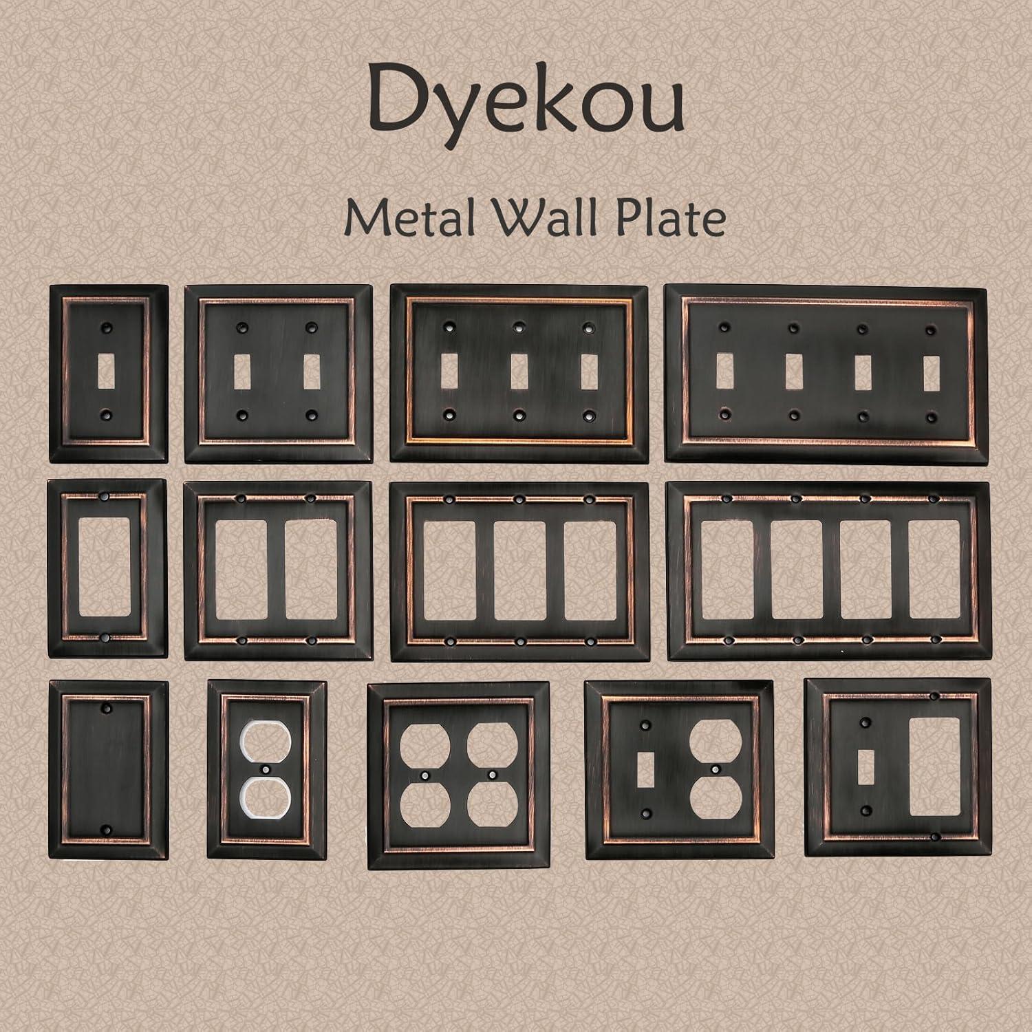 Amerelle 149TDDB Chelsea 5" Tall Wallplate, 1 Toggle / 1 Duplex, Steel, Aged Bronze, 1-Pack