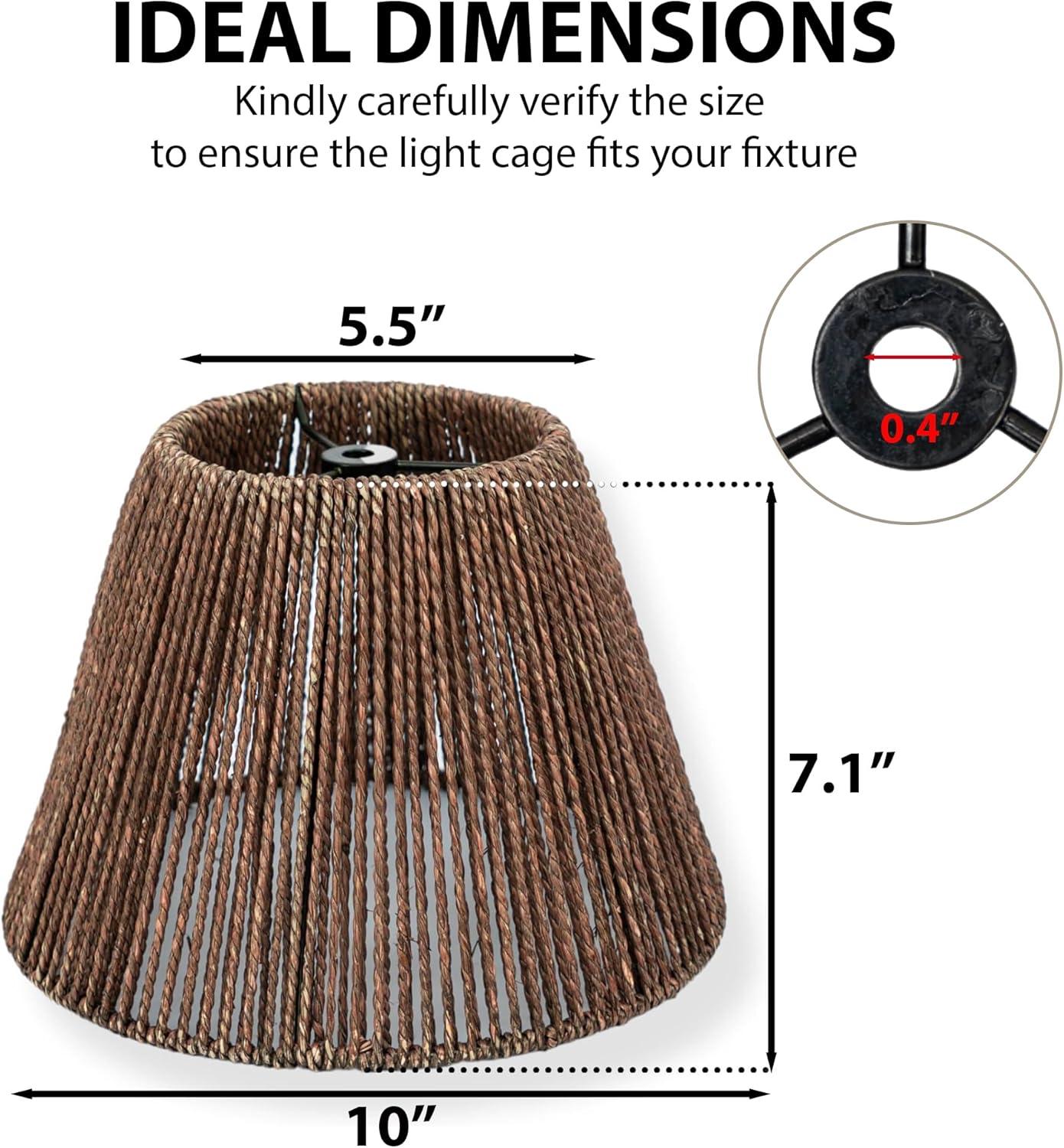 Bayou Breeze Bayou Breeze Farmhouse Water Hyacinth Drum Lamp Shades for Table Lamps, Wicker Pendant Light Shade Replacement, Rustic Light Fixture Cover, Woven Chandelier Replacement Shades for Living Room, Kitchen, Desk Decor, Spider Fitter