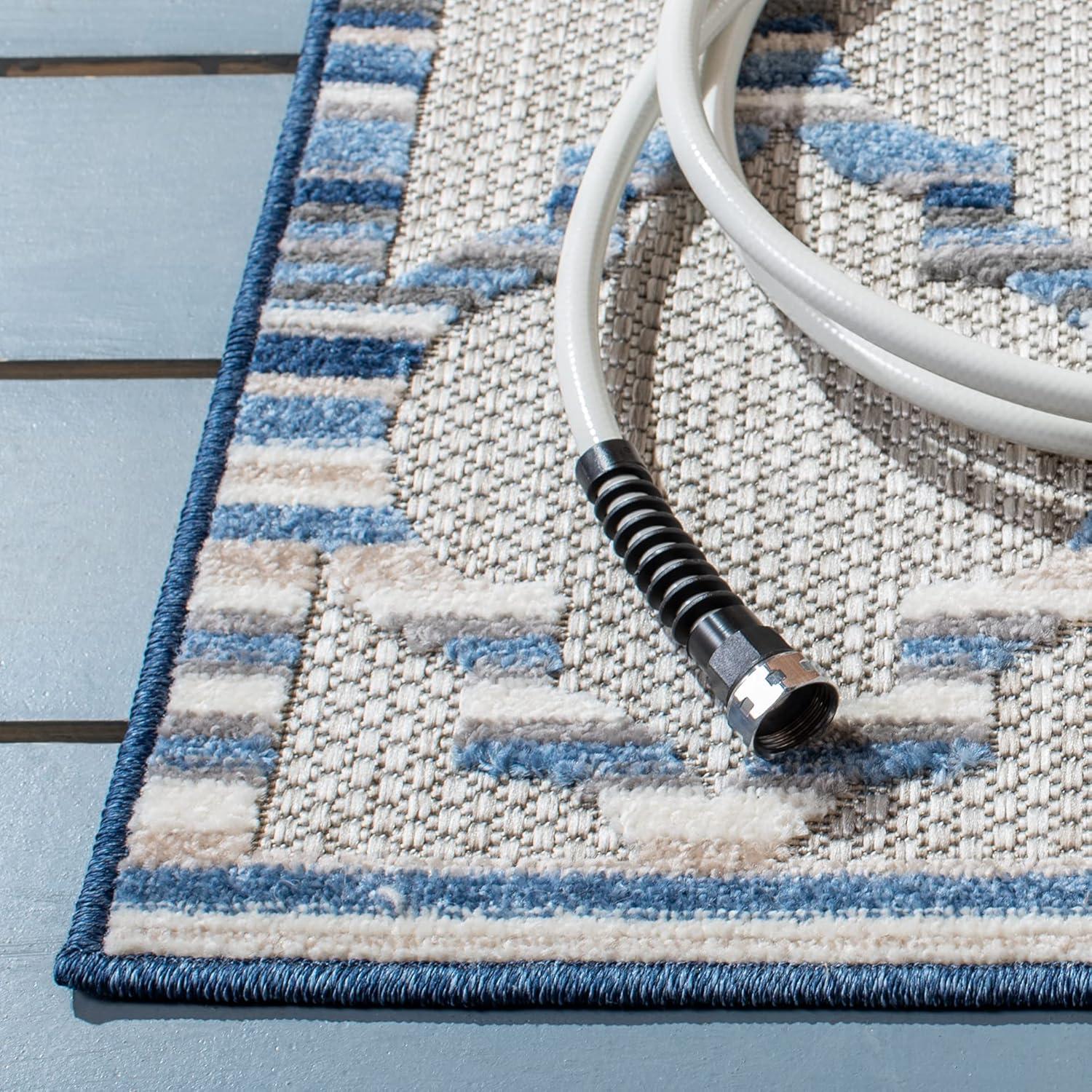 Cabana CBN333 Loomed Indoor Area Rug - Grey/Blue - 9'x12' - Safavieh