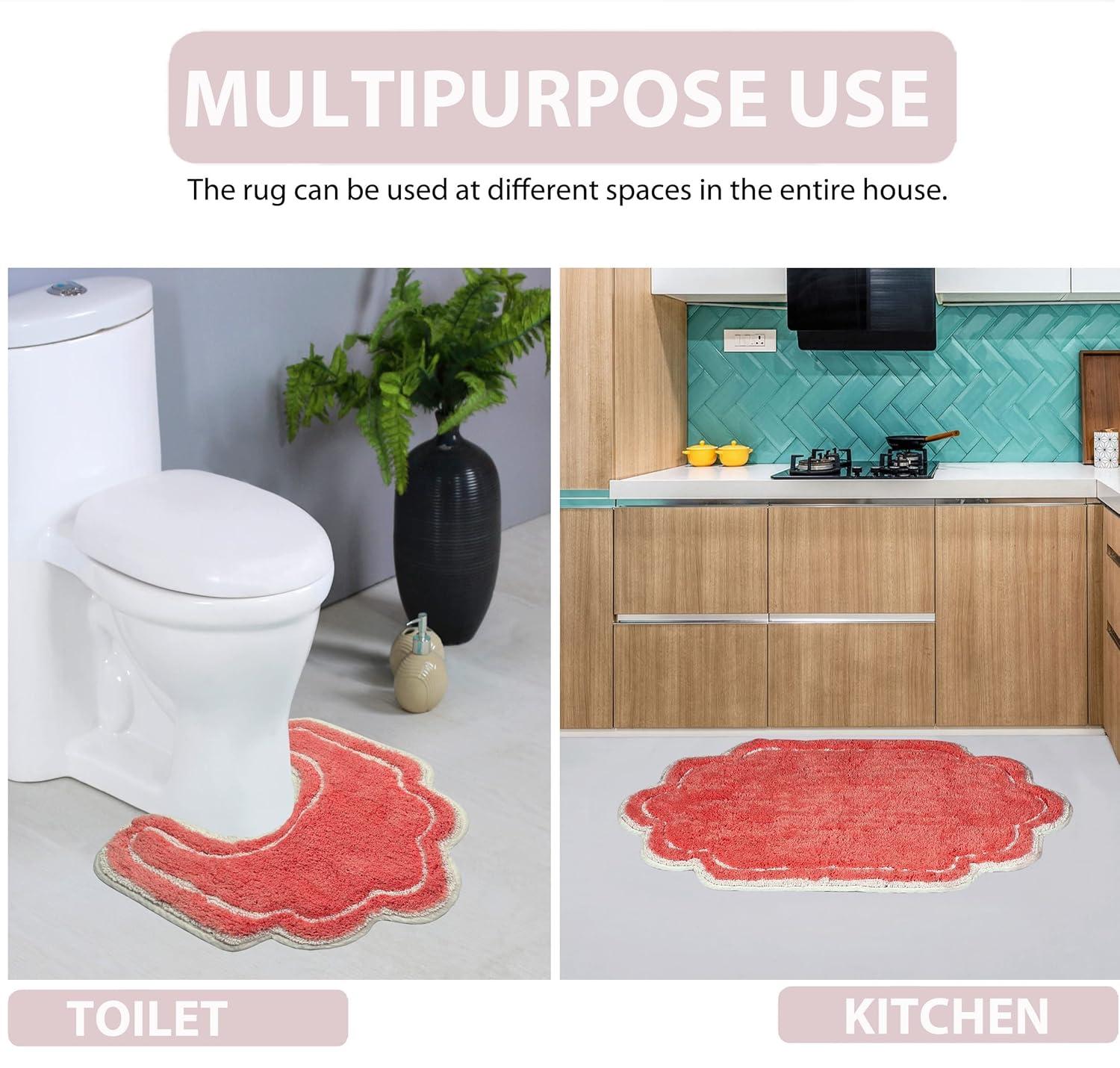 17"x24" Allure Collection Coral Cotton Tufted Bath Rug - Home Weavers