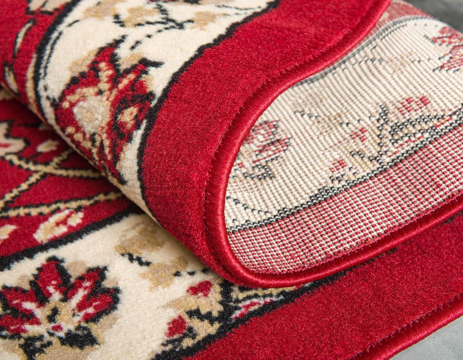 Unique Loom Cape Cod Espahan Rug Red/Beige 2' 2" x 3' 1" Rectangle Floral Traditional Perfect For Living Room Bed Room Dining Room Office