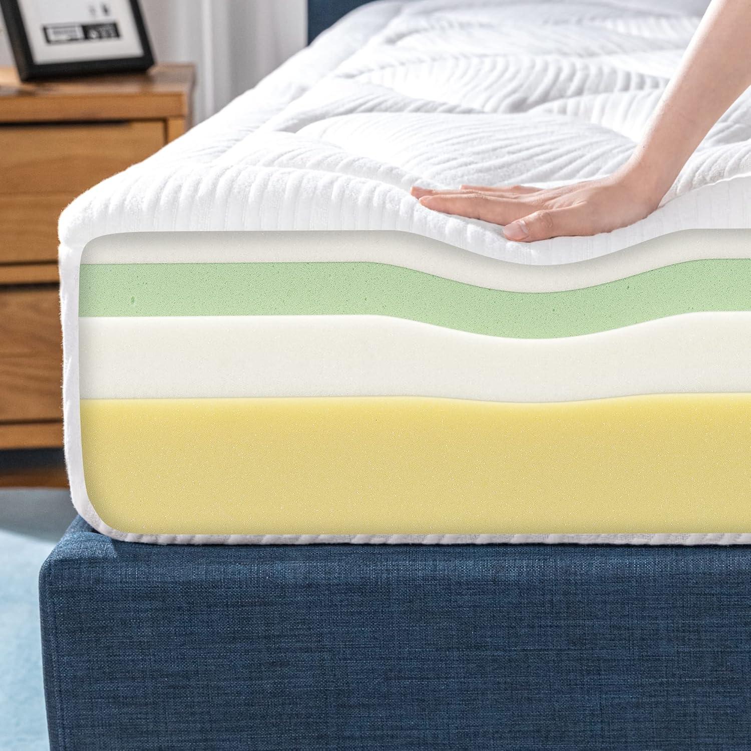 Twin 8" White Memory Foam Mattress with Quilted Cover