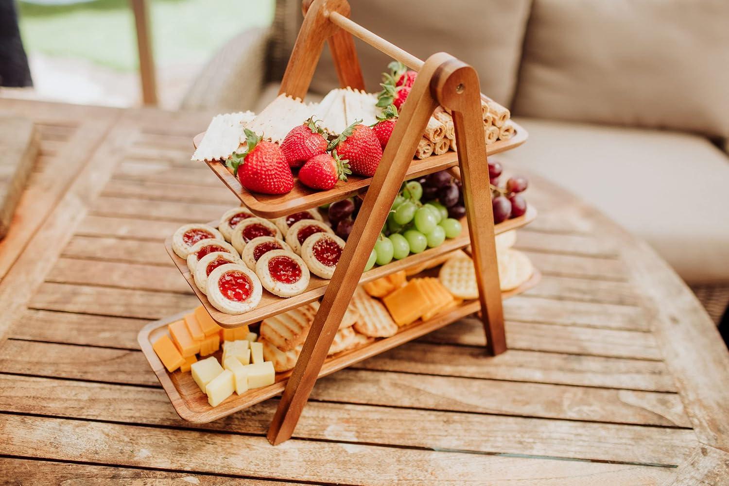 Union Rustic 3 Tiered Serving Tray - Charcuterie Boards - Wood Serving Platters Austyn