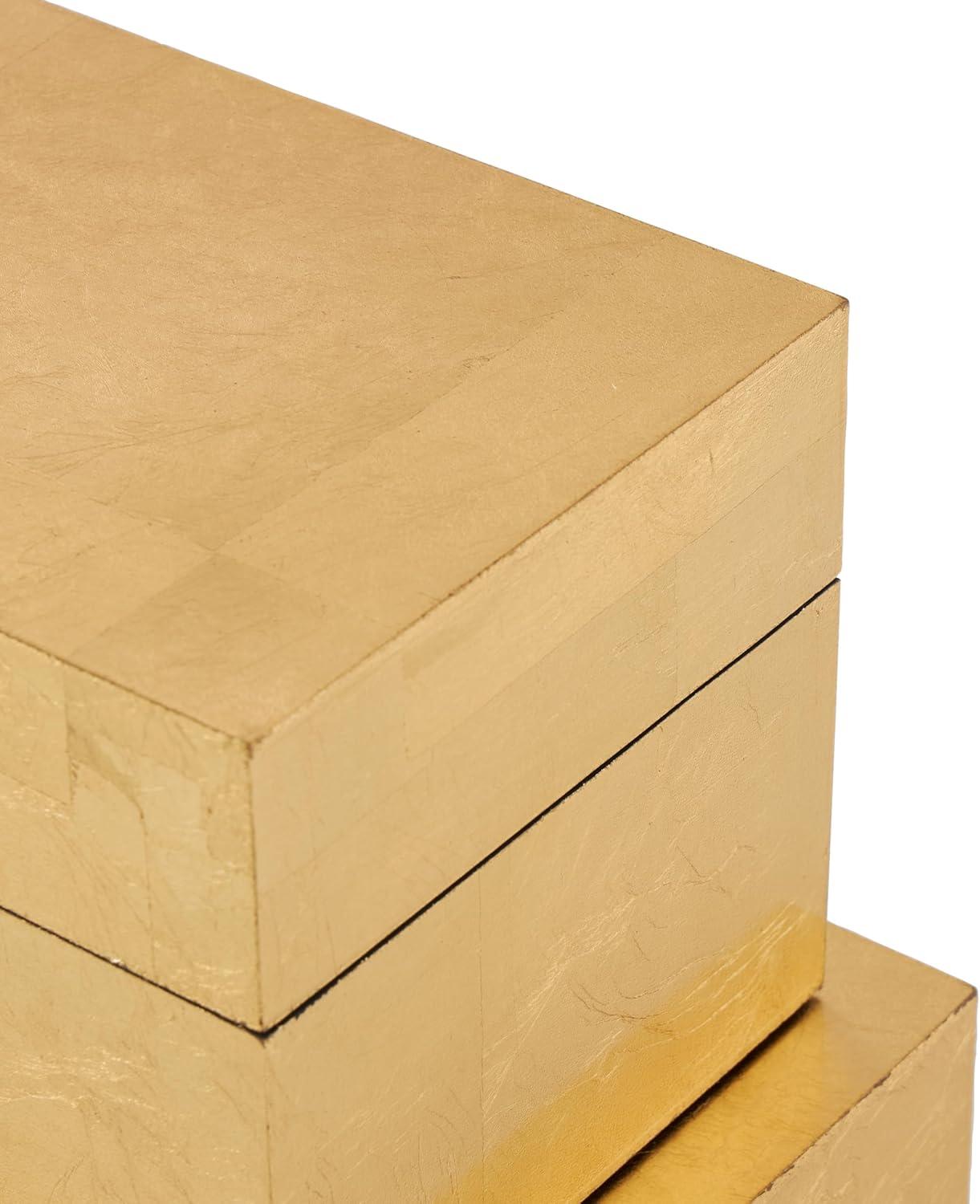 CosmoLiving by Cosmopolitan Wooden Decorative Box with Textured Foiled Exterior Set