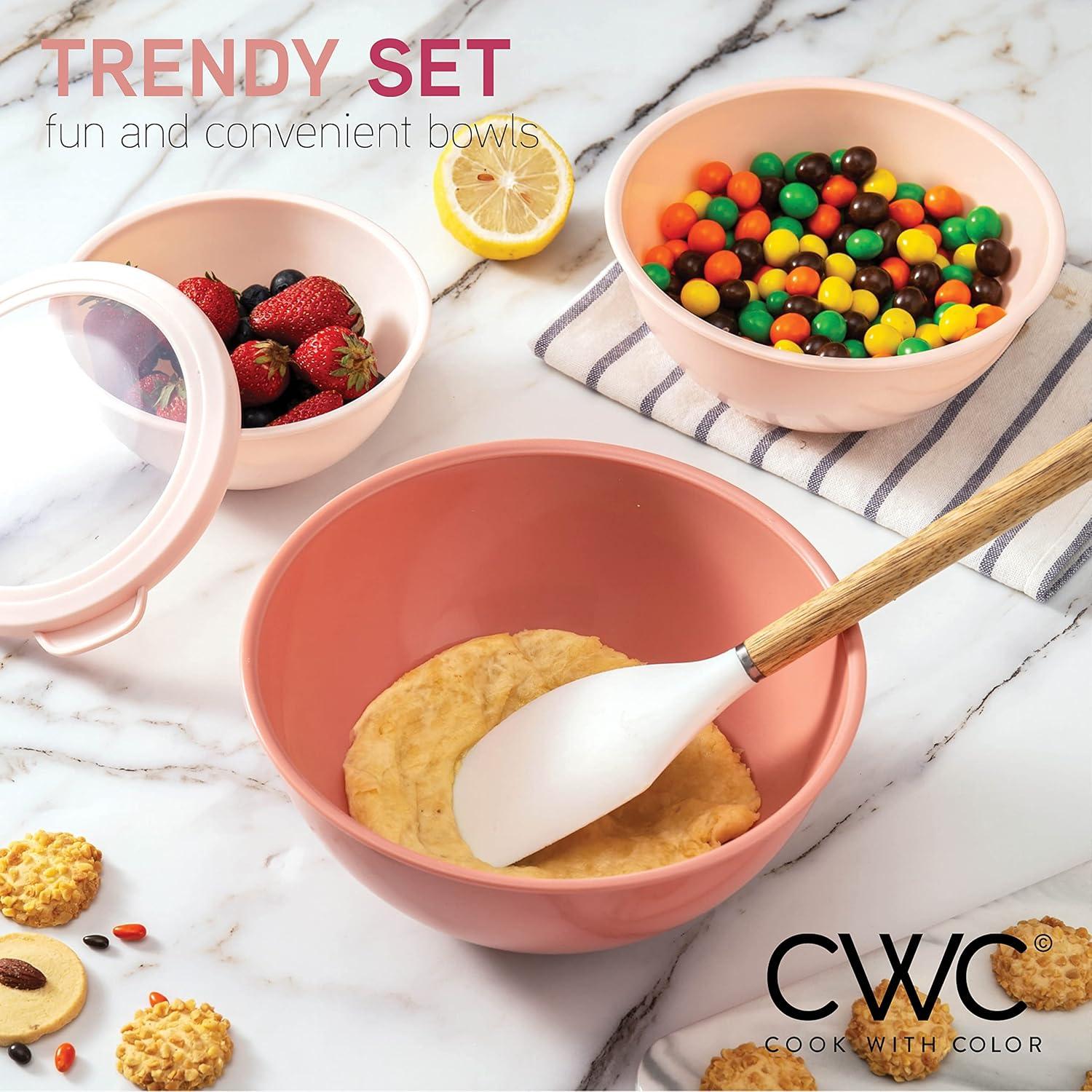 WRIWON 12 Piece Nesting Bowls Set includes 6 Prep Bowls and 6 Lids