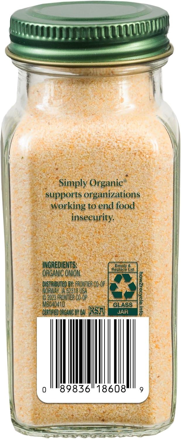 Simply Organic White Onion Powder, 3-Ounce Jar, Organic US Grown Onions, Real Onion Taste Without The Tears, Kosher, Non GMO