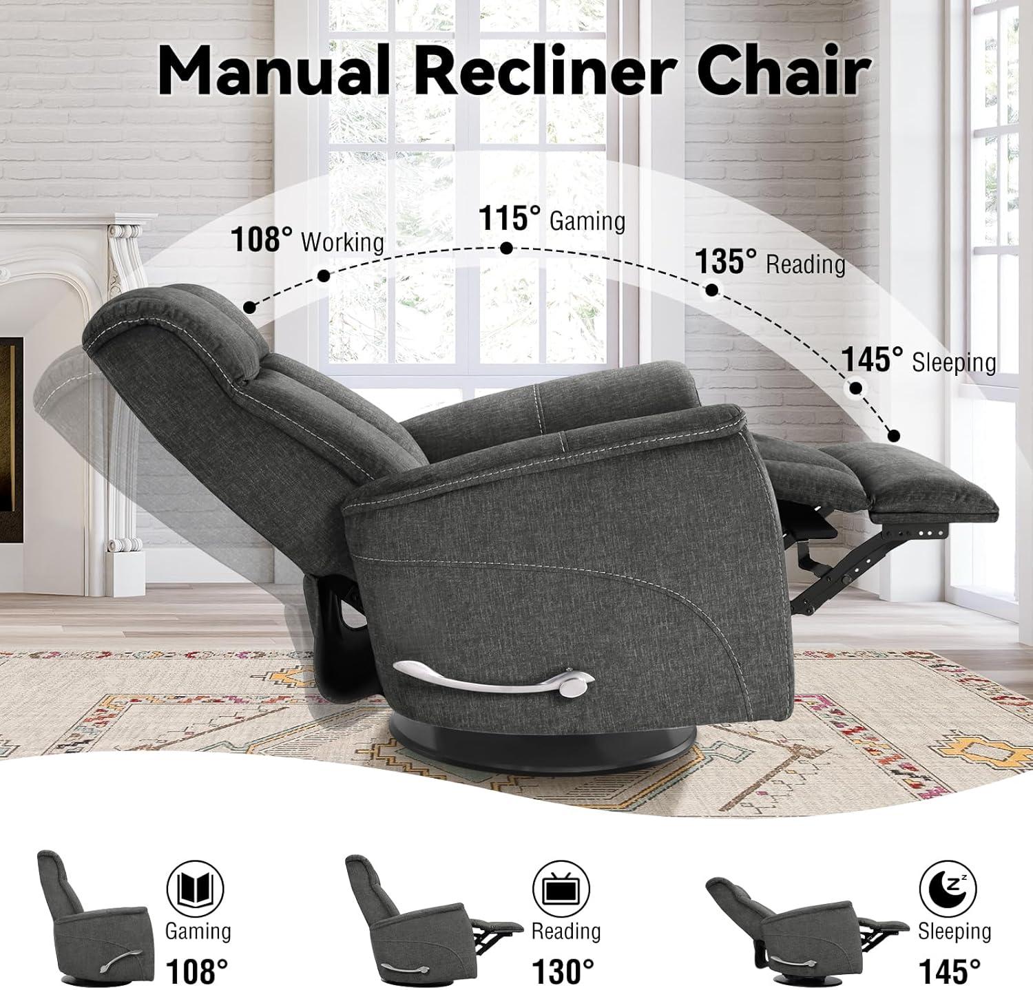 Latitude Run® Robeline 32.2" Wide Modern Upholstered Manual Rocker Recliner