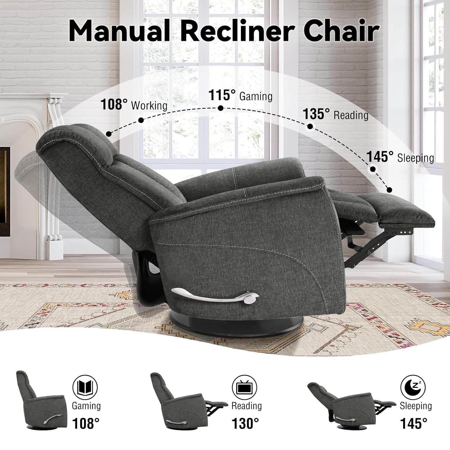 Latitude Run® Robeline 32.2" Wide Modern Upholstered Manual Rocker Recliner