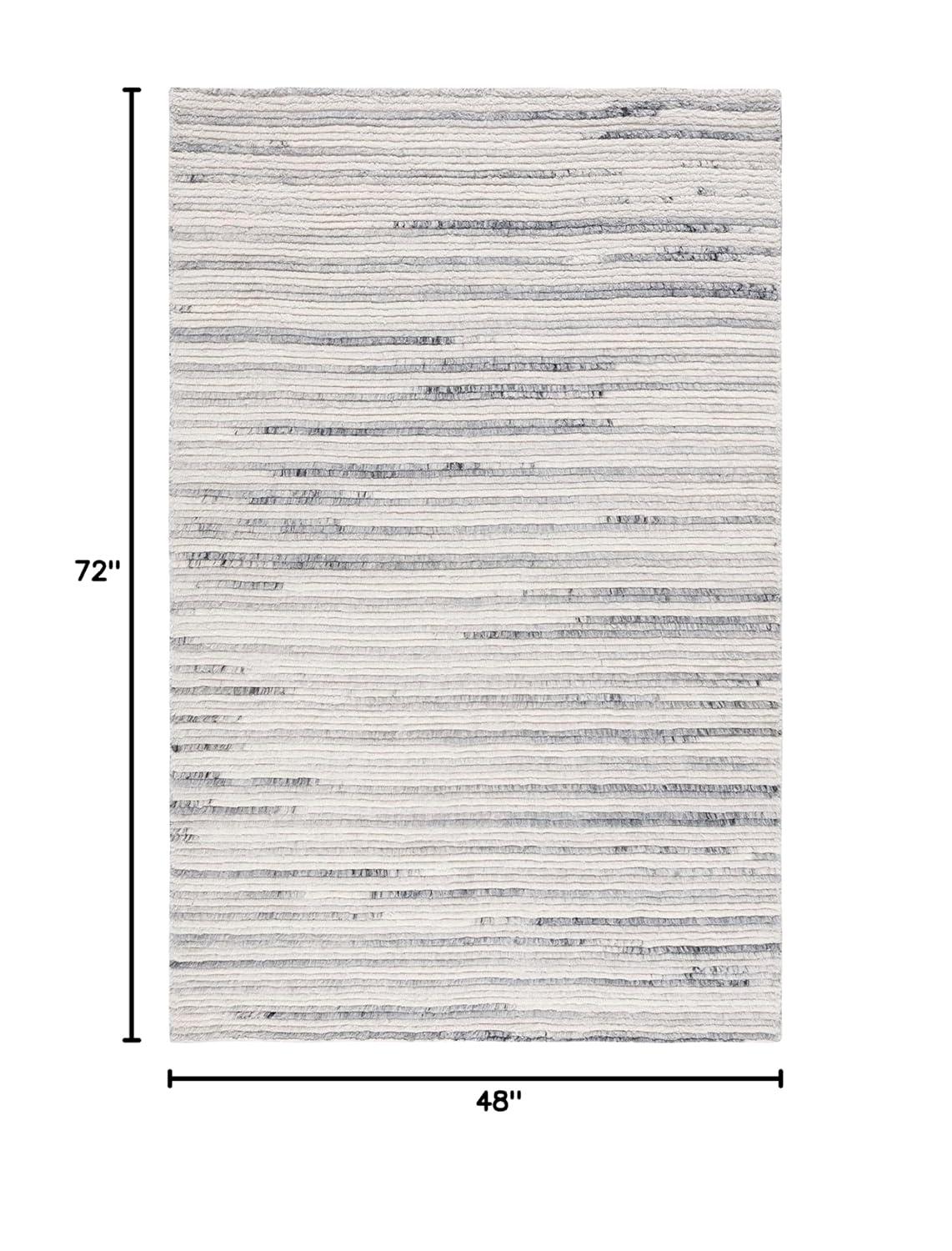 Casablanca CSB793 Hand Woven Indoor Area Rug - Grey/Ivory - 4'x6' - Safavieh