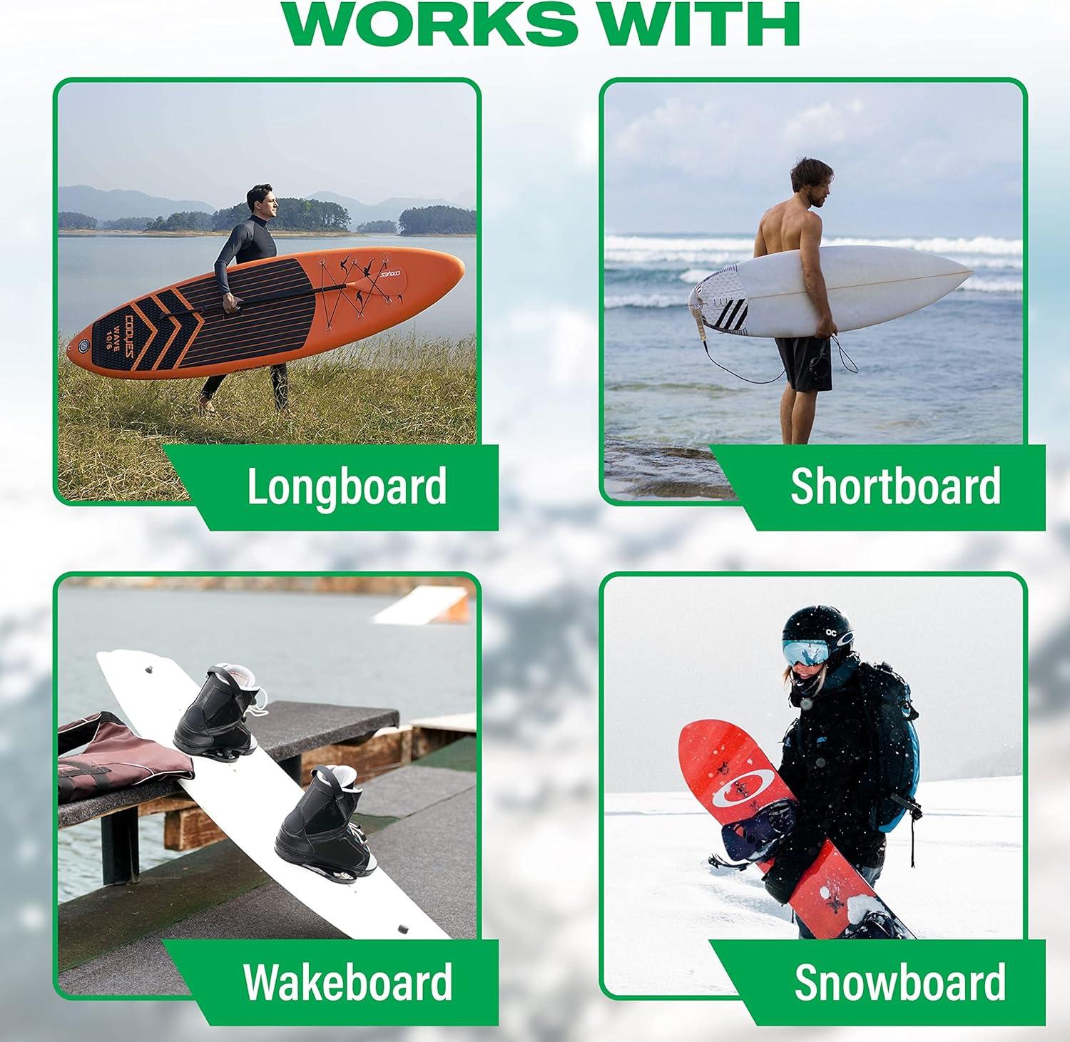 Bamboo Wall-Mounted Surfboard Display Rack