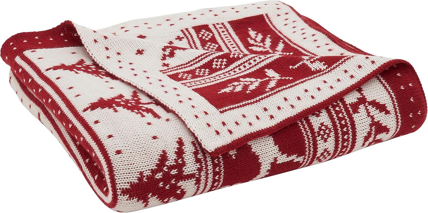 50"x60" Christmas Sweater Design Throw Blanket Red - Saro Lifestyle