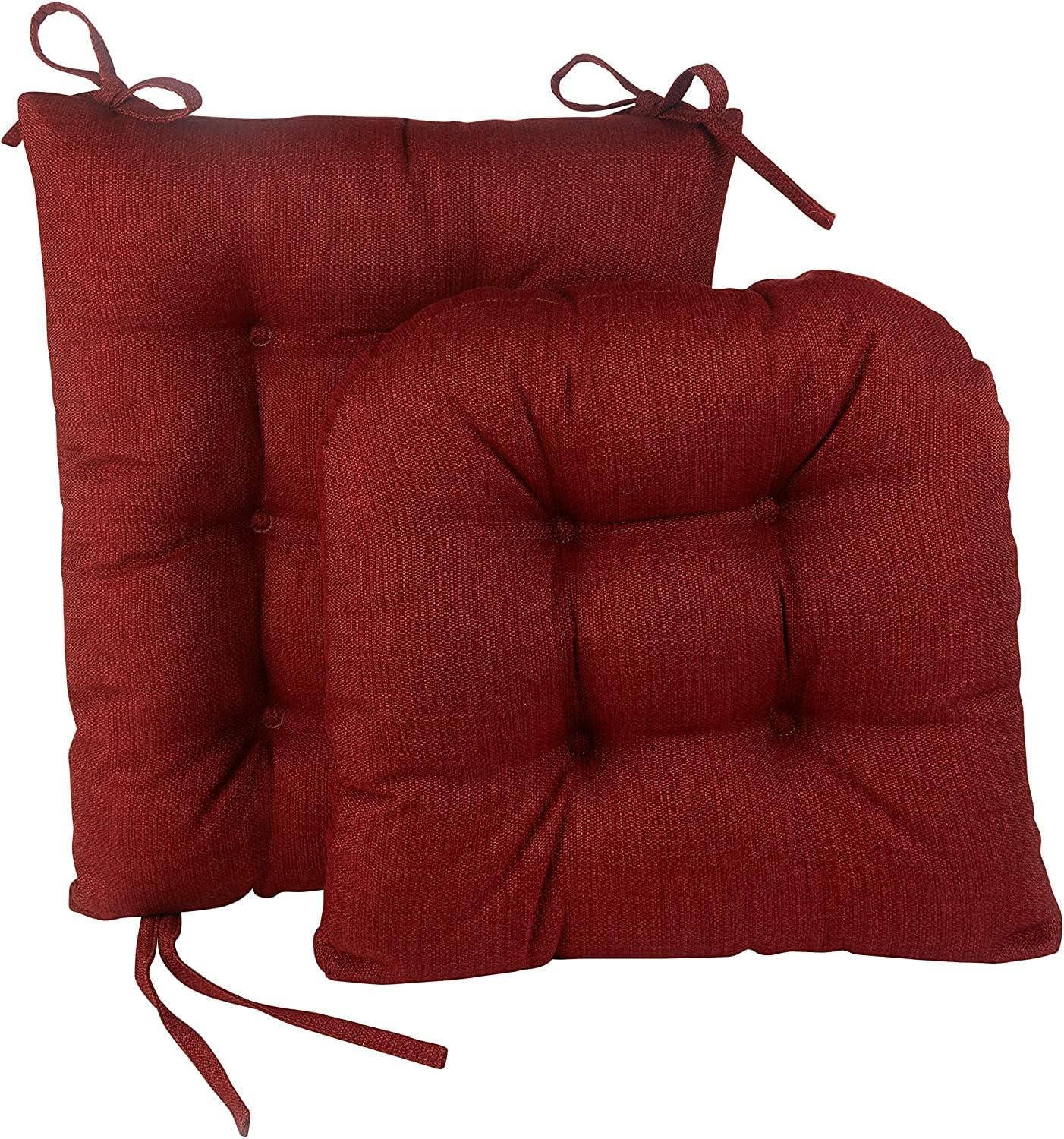 Klear Vu Gripper Non-Slip Omega 2-Piece Rocking Chair Cushion Set, Flame Red