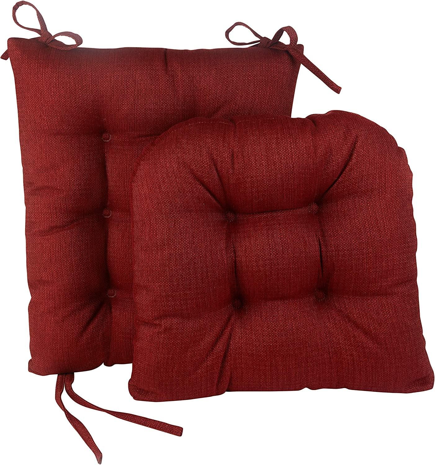 Klear Vu Gripper Non-Slip Omega 2-Piece Rocking Chair Cushion Set, Flame Red