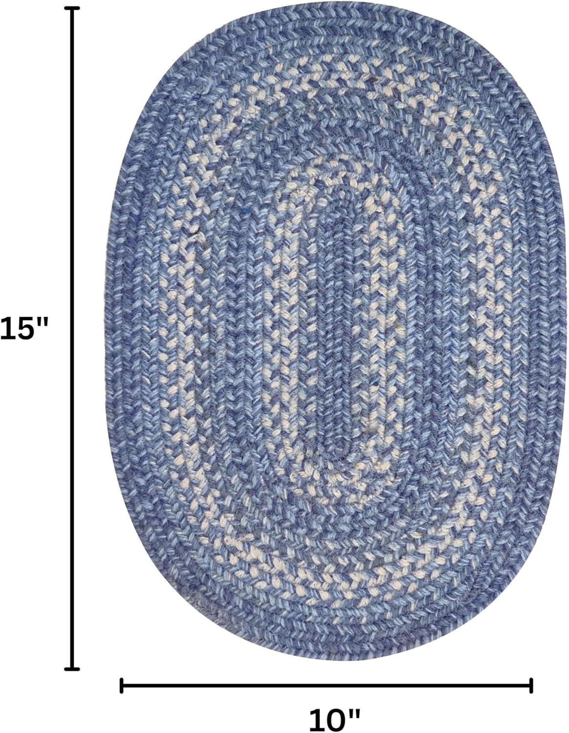 Homespice - Denim Blue Runner for Table 11x36 inches, a Long and Thick Table Runner to Use as a Coastal Style Dinner Table Runner - Handmade from Premium Jute - Reversible and Durable Braided Runner