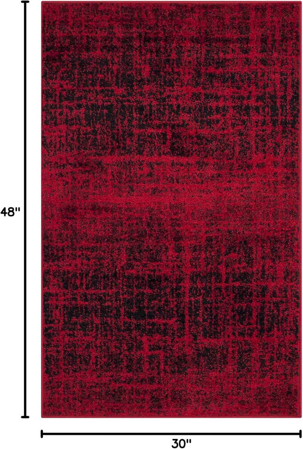 Adirondack ADR116 Machine Made Indoor Accent Rug - Red/Black - 3'x5' - Safavieh
