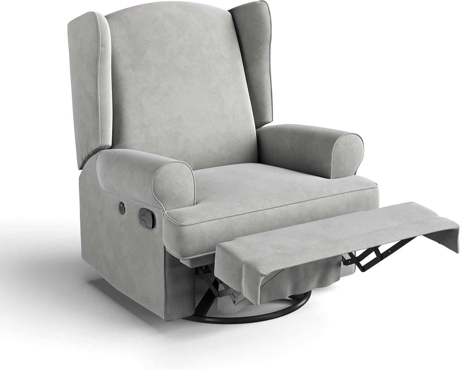 Serenity Swivel Reclining Glider Rocking Chair with USB