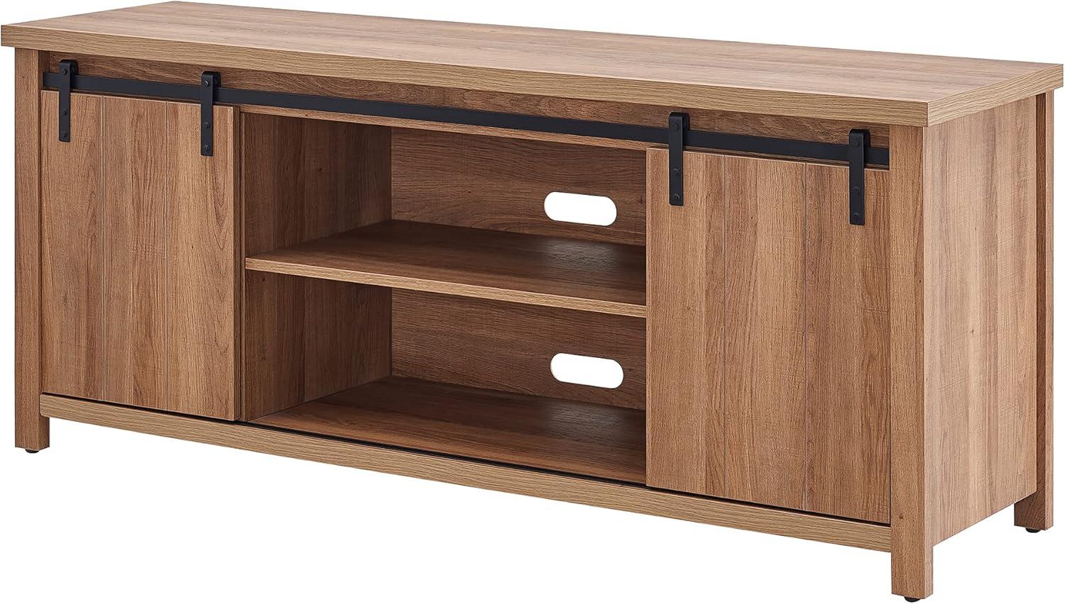 Evelyn&Zoe Deacon Rectangular TV Stand for TV's up to 65", Golden Oak