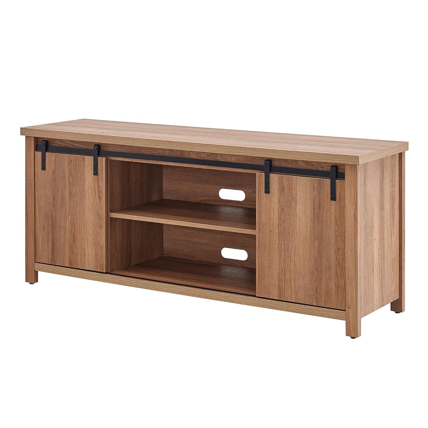 Evelyn&Zoe Deacon Rectangular TV Stand for TV's up to 65", Golden Oak