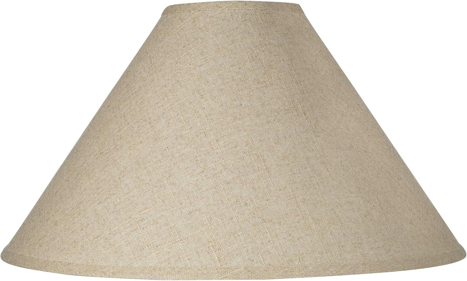 Springcrest Empire Lamp Shade Fine Burlap Large 6" Top x 21" Bottom x 13.5" High Spider Fitting with Replacement Harp and Finial