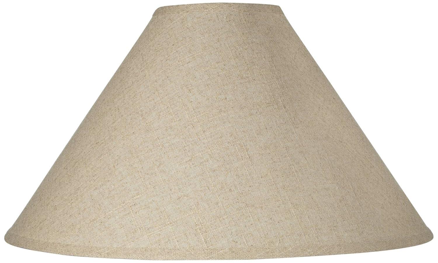Springcrest Empire Lamp Shade Fine Burlap Large 6" Top x 21" Bottom x 13.5" High Spider Fitting with Replacement Harp and Finial