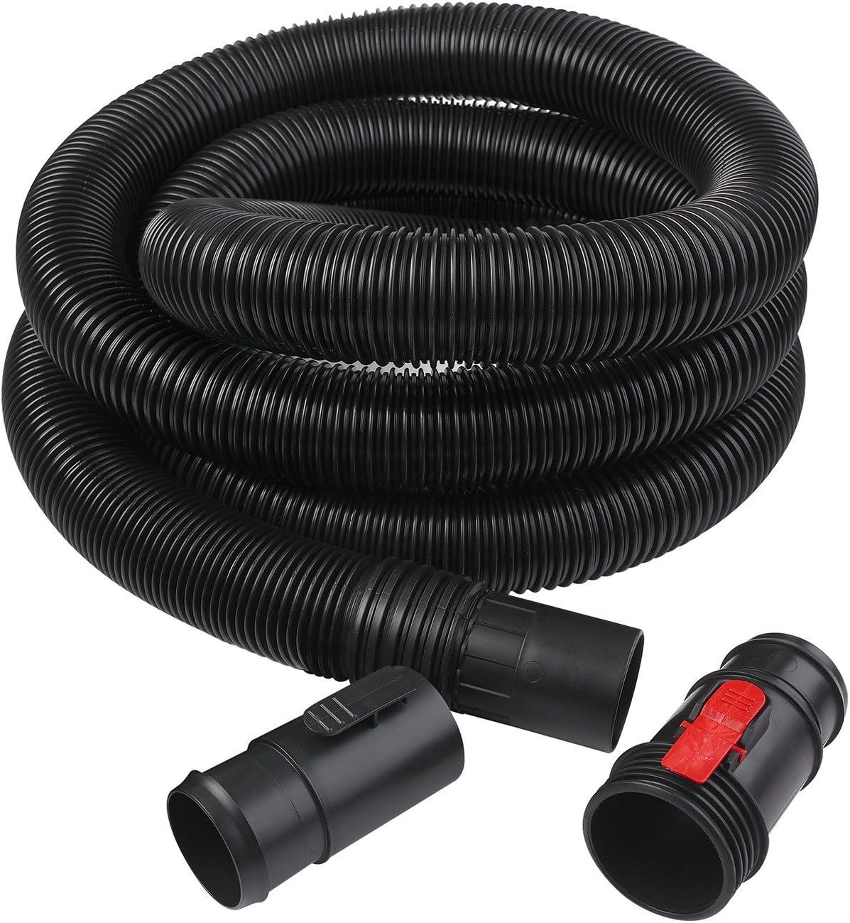 Extra Long Black Plastic Wet/Dry Vacuum Hose with Locking Tab