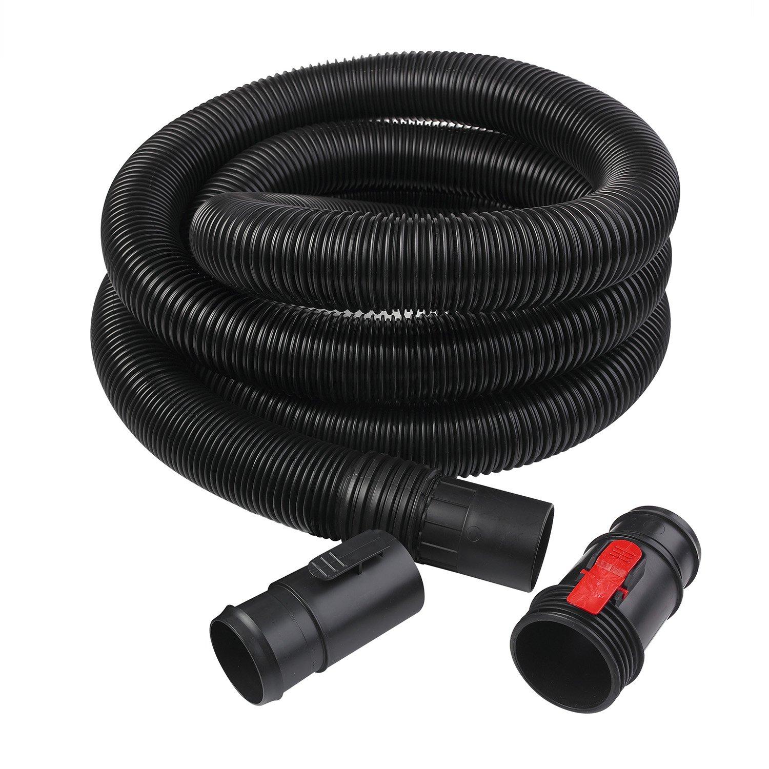 Extra Long Black Plastic Wet/Dry Vacuum Hose with Locking Tab