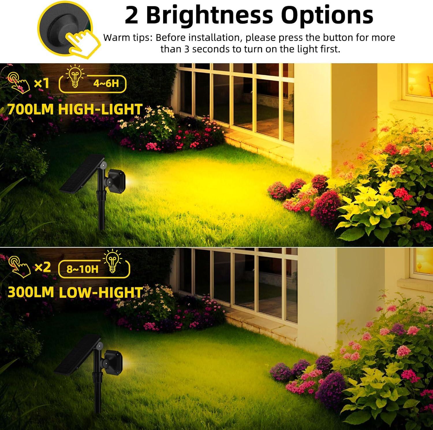 Black Solar Powered LED Security Spot Lights (4-Pack)