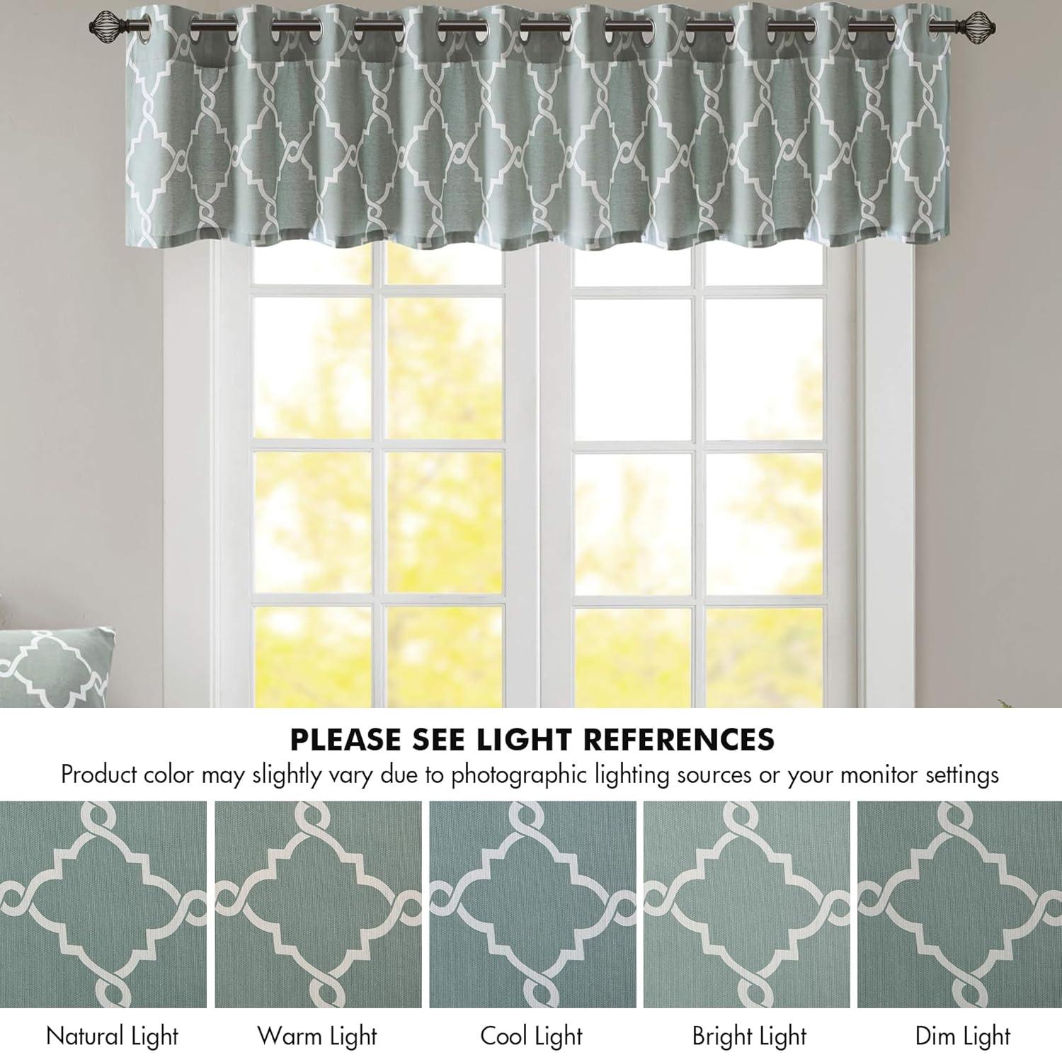 Madison Park Saratoga Fretwork Print Grommet Top Window Valance