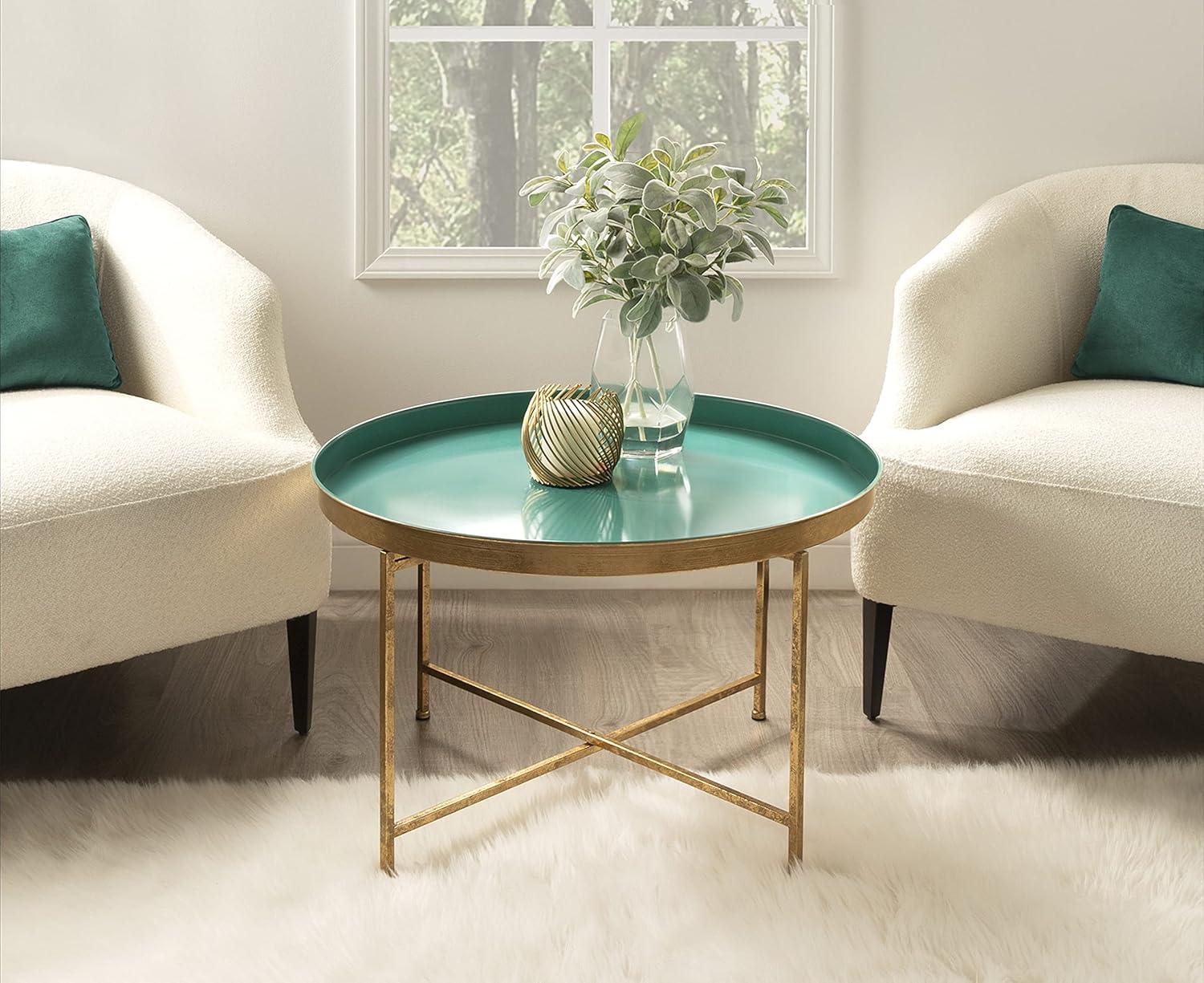 Kate and Laurel Celia Round Metal Coffee Table