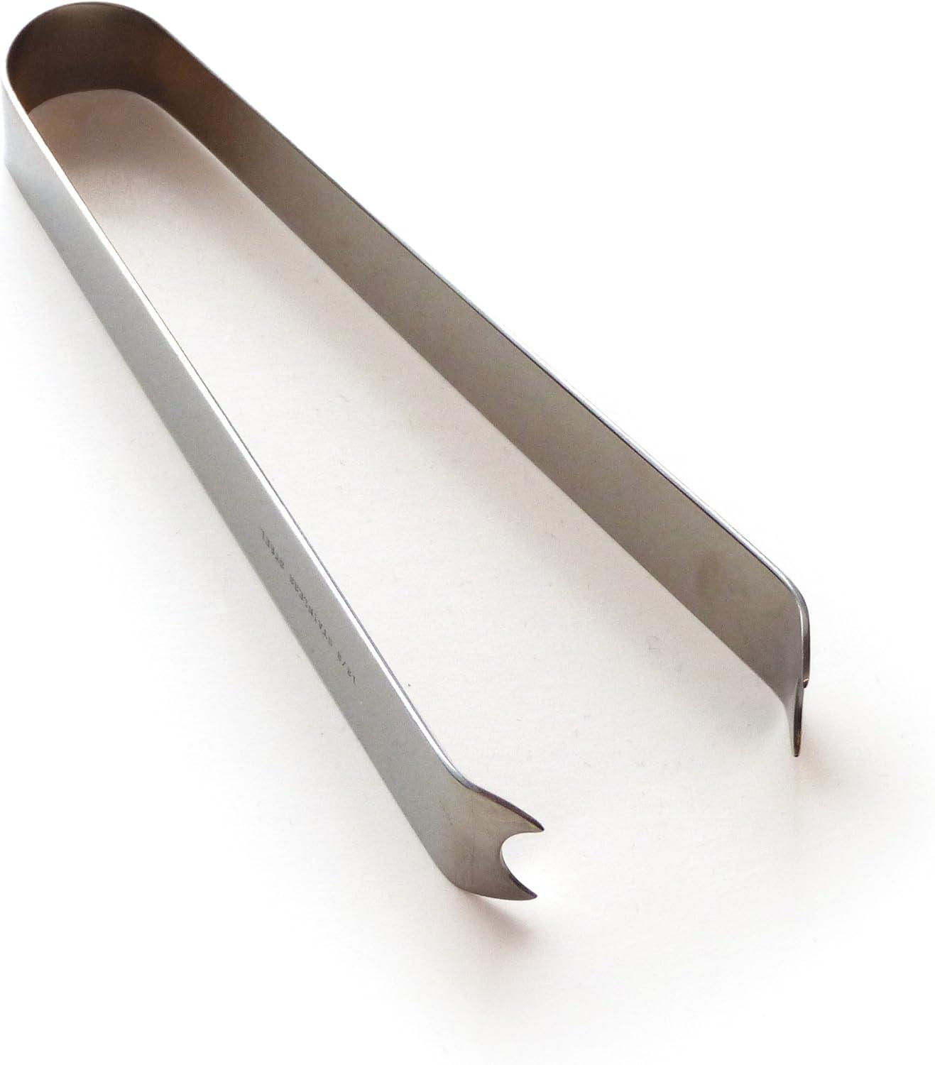 RSVP International Endurance® Cocktail Ice Tongs, Stainless Steel, 5.25" | Modern Design & Appeal | Dishwasher Safe