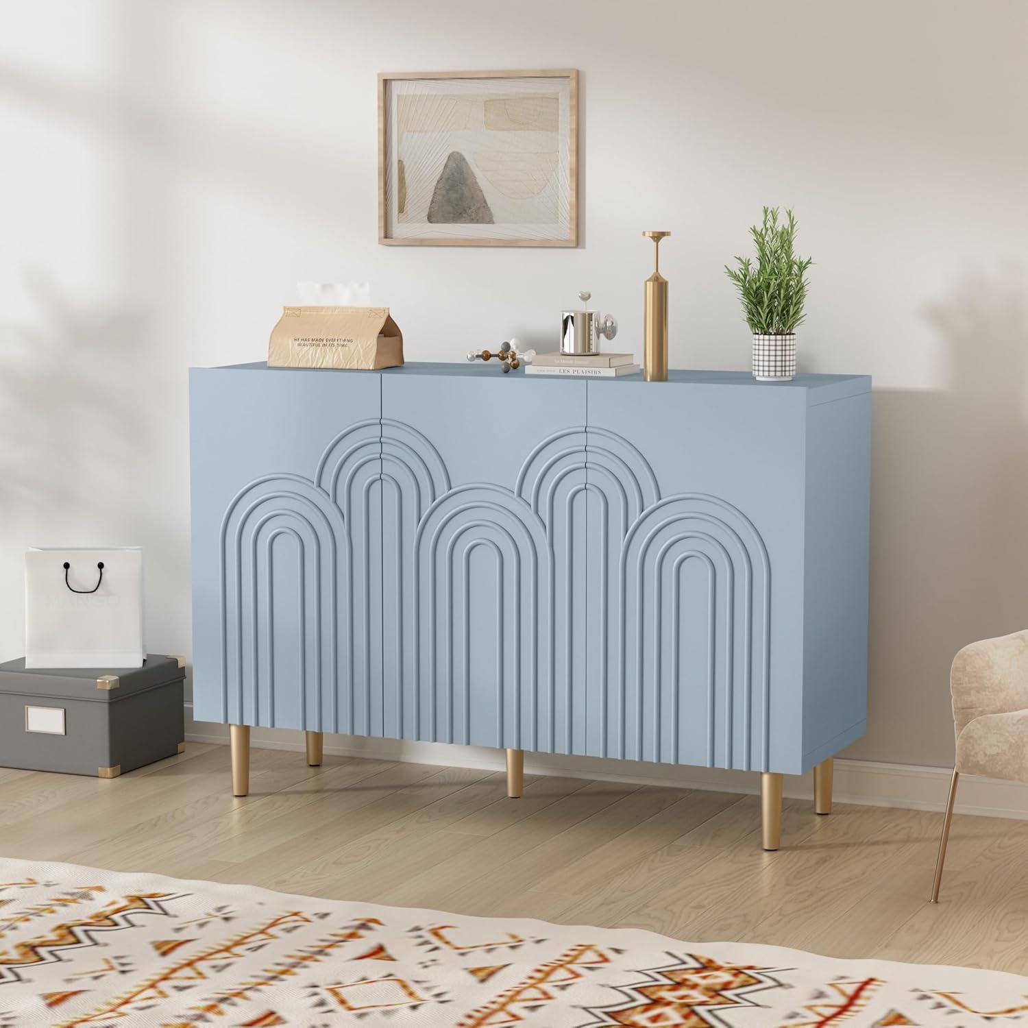 Mercer41 Sirgio 47.2'' Sideboard Buffet Cabinet with 3 Doors for Kitchen, Hallway, Living Room