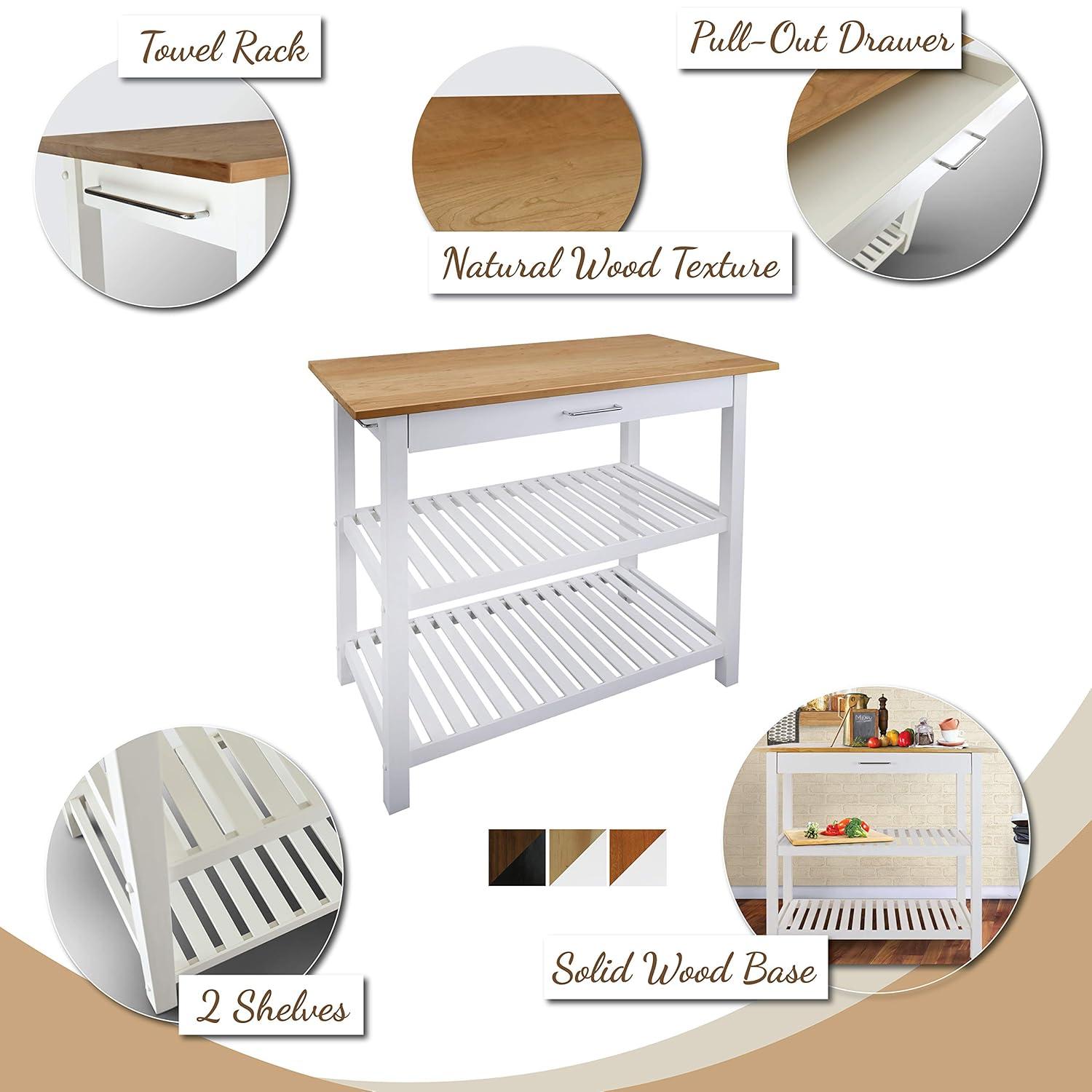 Kitchen Island with Solid American Cherry Top
