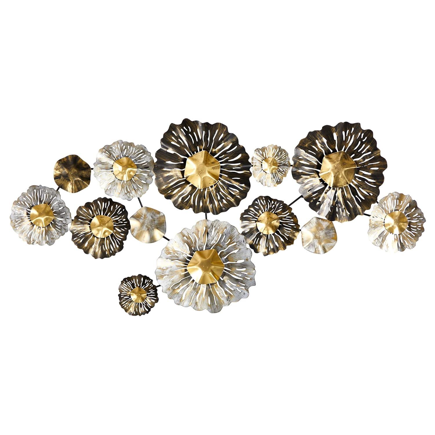 Nearly Natural Modern,Mid-Century,Contemporary Layered Floral Everyday Decorative Metal Art