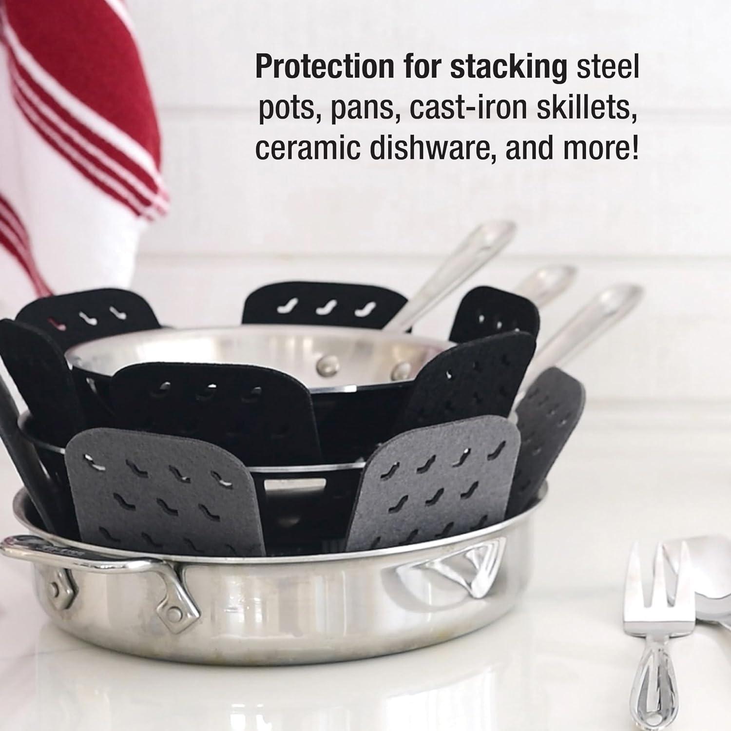 6-Piece Cookware Protectors, Silicone Grip, & Dish Drying Mat Set