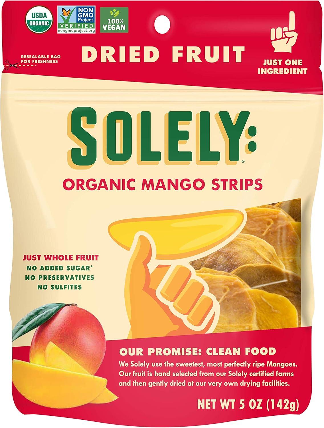 Organic Vegan Dried Mango Strips 5 oz Pack of 6