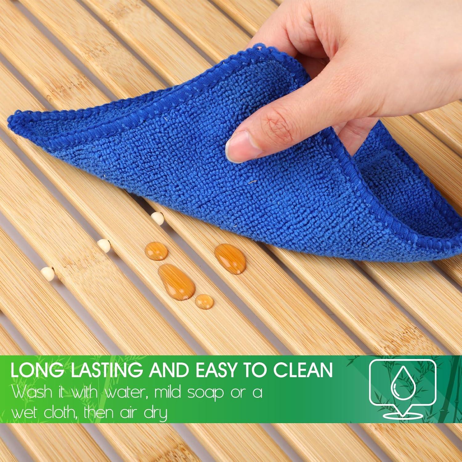 Bamboo Bath Mat Large Long Wood Bath Mat,16x48 Inch Non Slip Bamboo Shower Floor Mat Wooden Bathroom Mat for Bathtub,Spa,Door,Sauna or Outdoor (Natural Slat)
