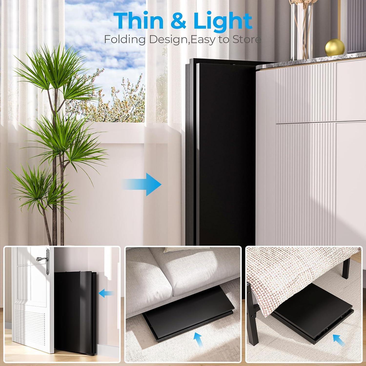 GreenForest Folding Desk for Small Spaces,31.5 in No-Assembly Small Computer Desk for Home Office,Space Saving Foldable Table Study Office Desk,Black